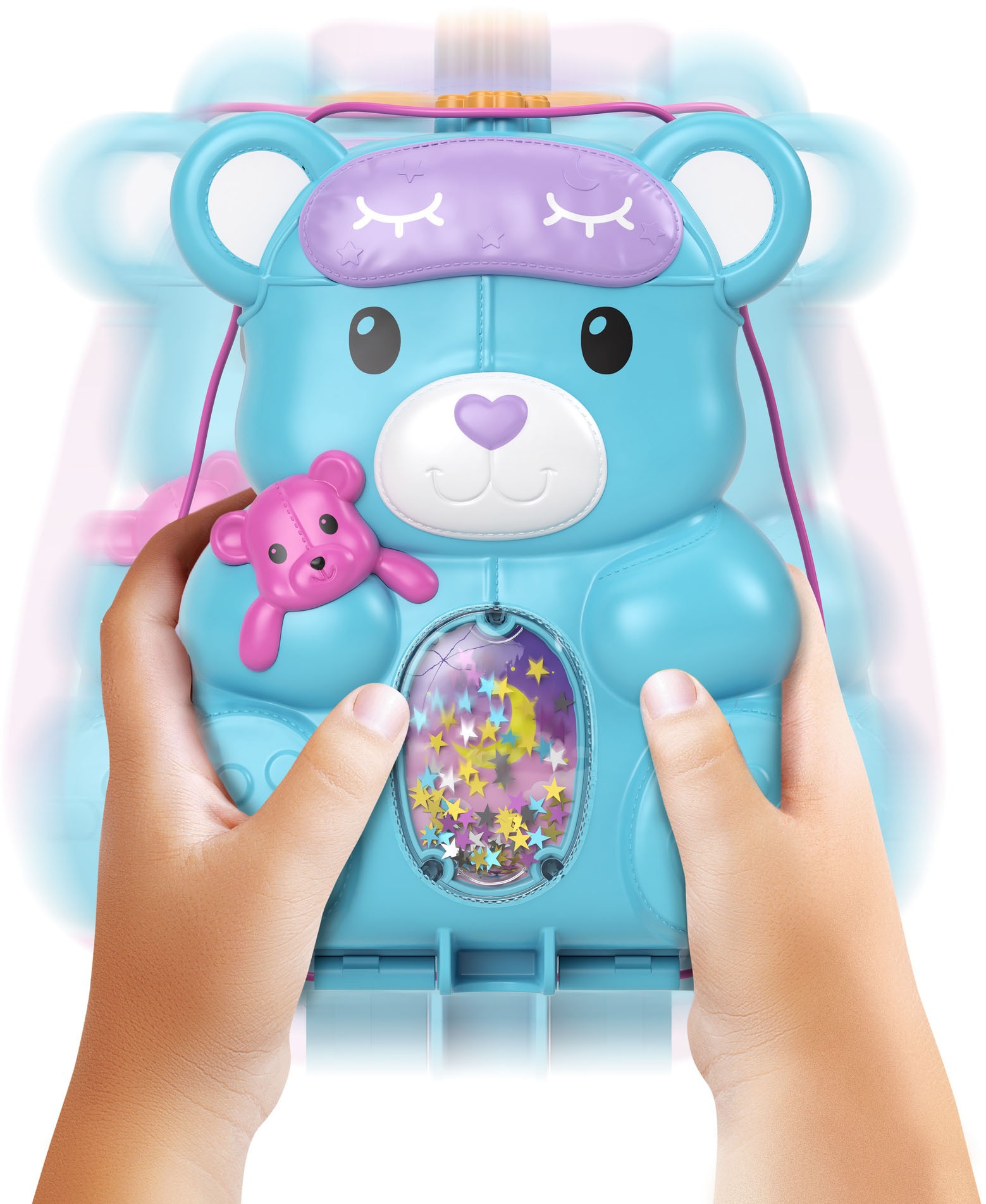 Polly Pocket Spielwelt »Sleepover Teddybär-Tasche«, mit 2 Figuren und Zubehör