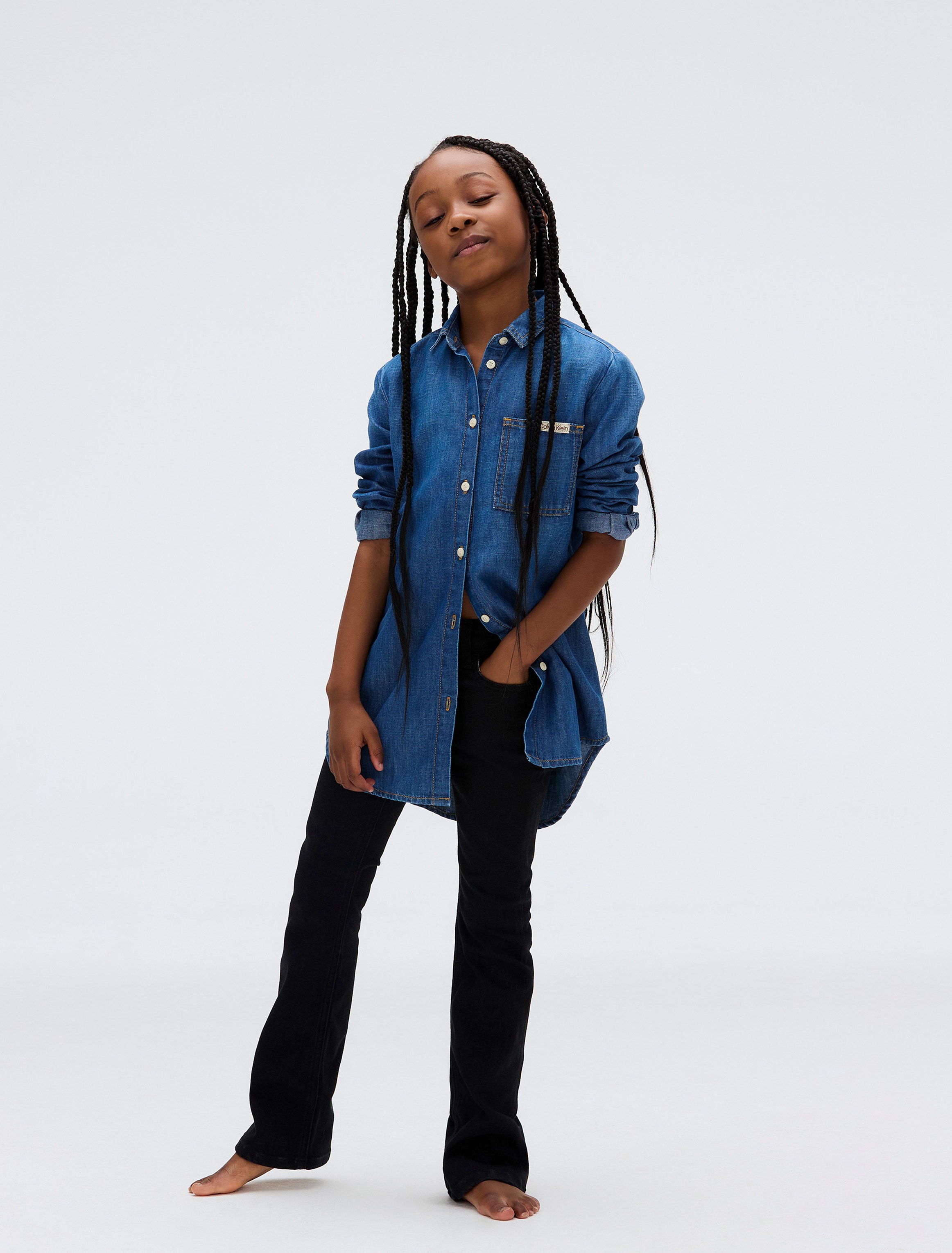 Calvin Klein Jeans Schlagjeans »Mr Flare Ess Black Str Denim«, für Kinder bis 16 Jahre und mit Logopatch