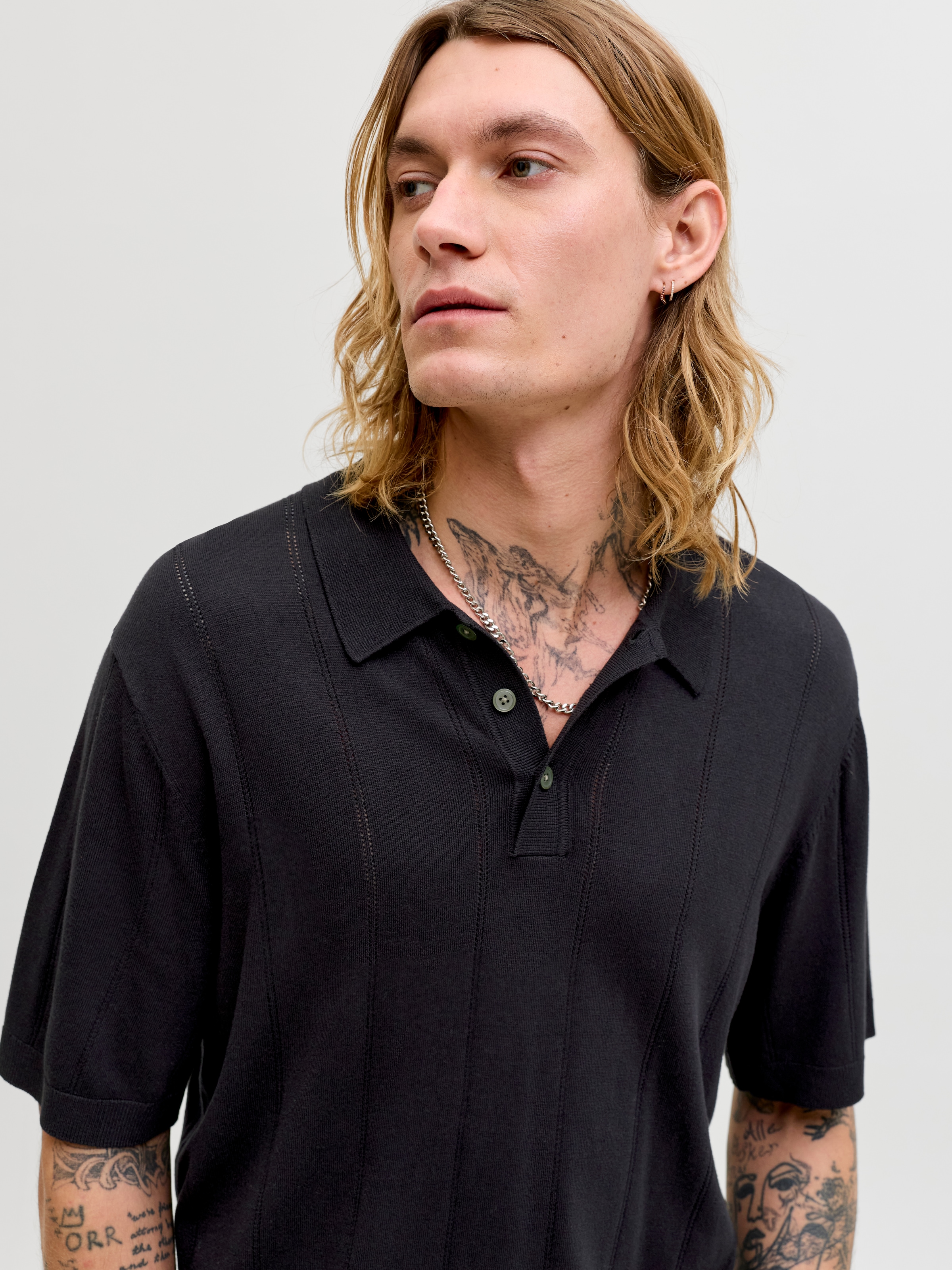 Jack & Jones Polokragenpullover »JPRBLAWILLIAM STRUCTURE KNIT POLO SS SN« Viskosemischung, regular fit