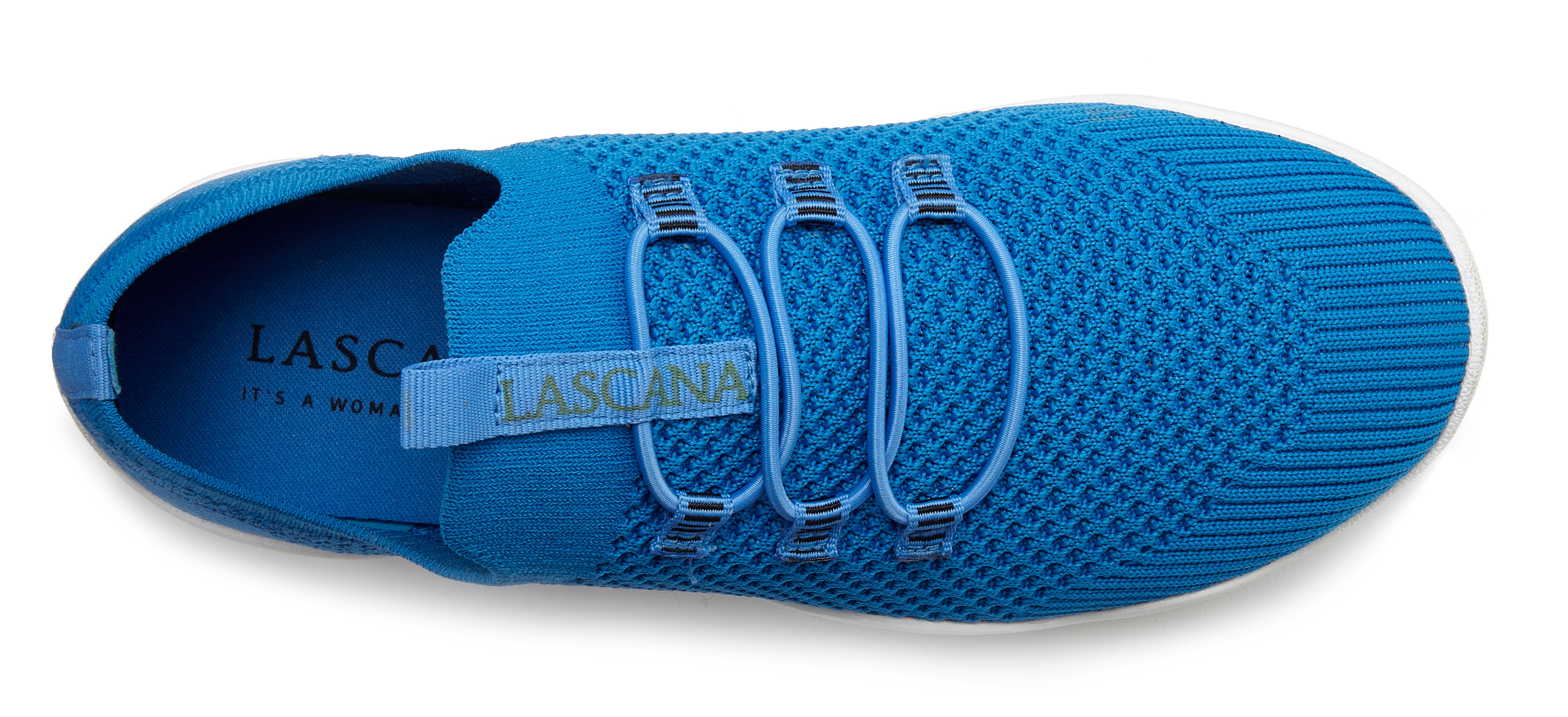 Thumbnail - LASCANA Sneaker "Freizeitschuh, Slipper,", zum Reinschlüpfen mit elastischen Schnürbändern Unisex VEGAN