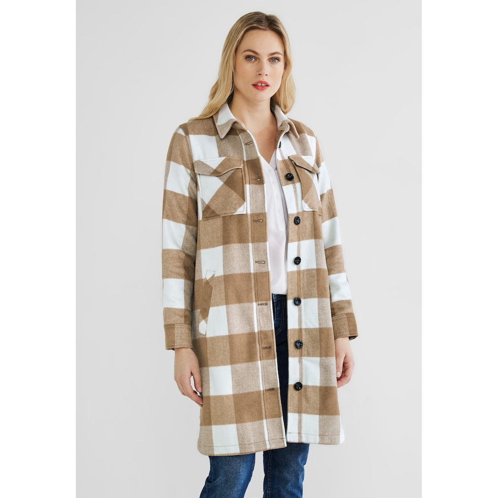 STREET ONE Langjacke ohne Kapuze mit Brusttaschen und Knopfleiste STREET ONE Langjacke ohne Kapuze mit Brusttaschen und Knopfleiste