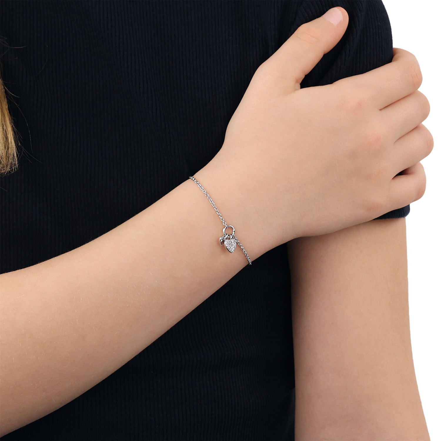 TOM TAILOR Silberarmband »Herzen« mit Zirkonia (synth.)