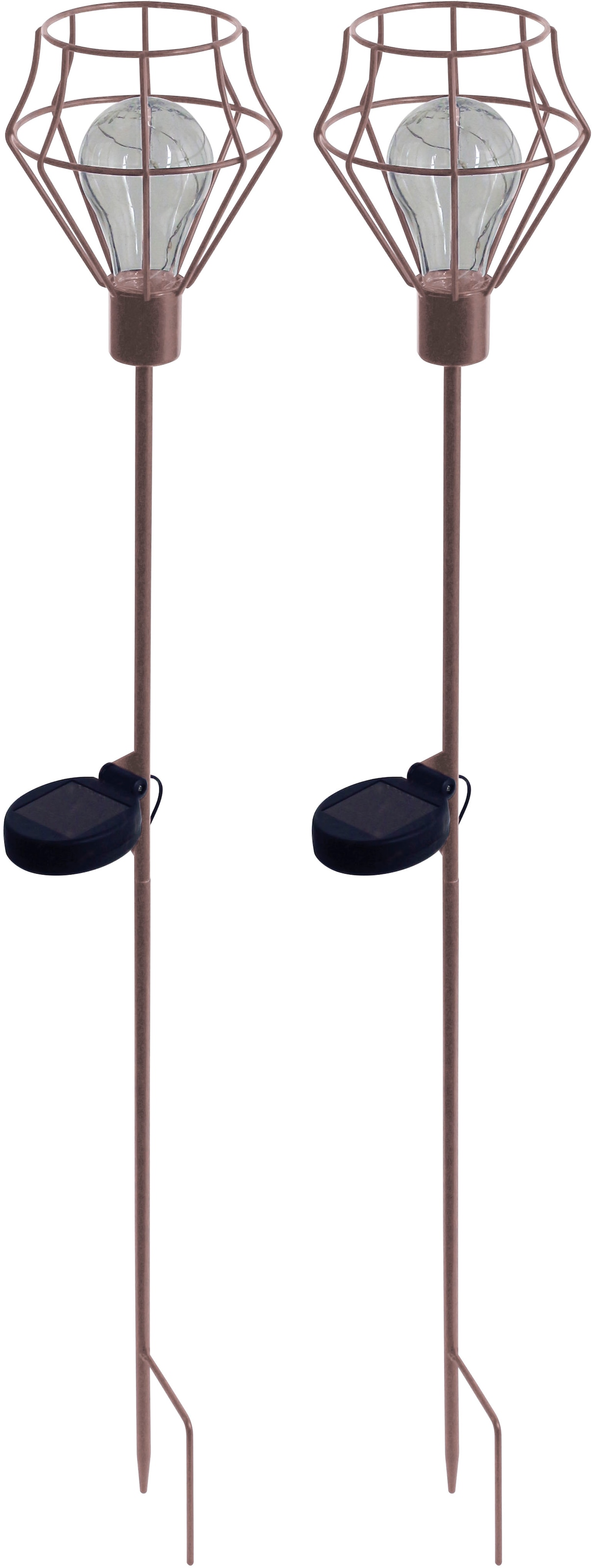 LUXFORM Gartenleuchte "Solar-Erdspieß-Gartenlampe - Pentagon - 2 Stück" LED günstig online kaufen