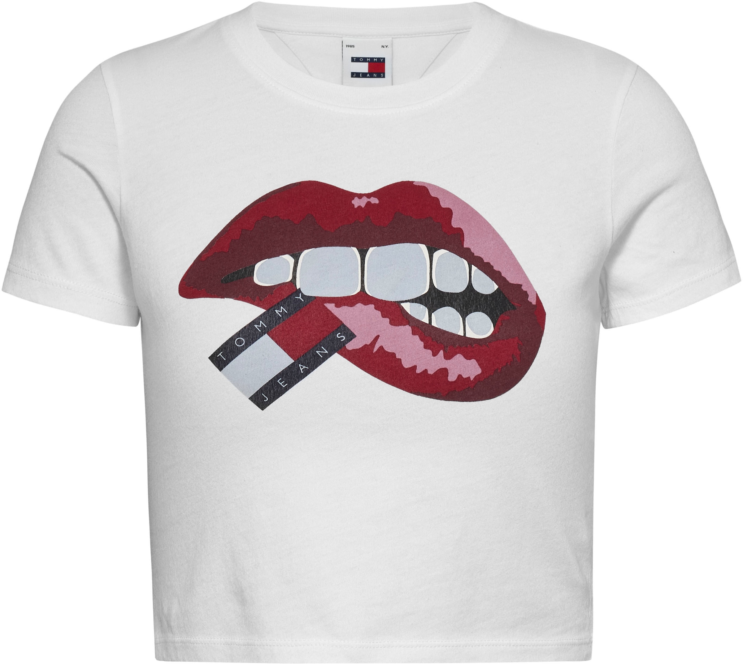 Tommy Jeans T-Shirt »TJW SLIM CRP WASHED TJ LIPS TEE«, mit Frontprint  online kaufen | BAUR