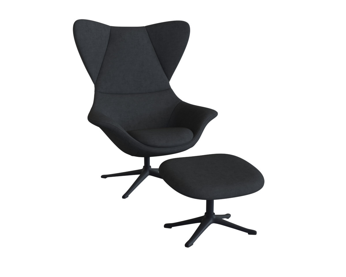 FLEXLUX Ohrensessel »Stilo Relaxsessel, TV-Sessel«, Solitär, Stil-Ikone, drehbar, Fuß schwarz