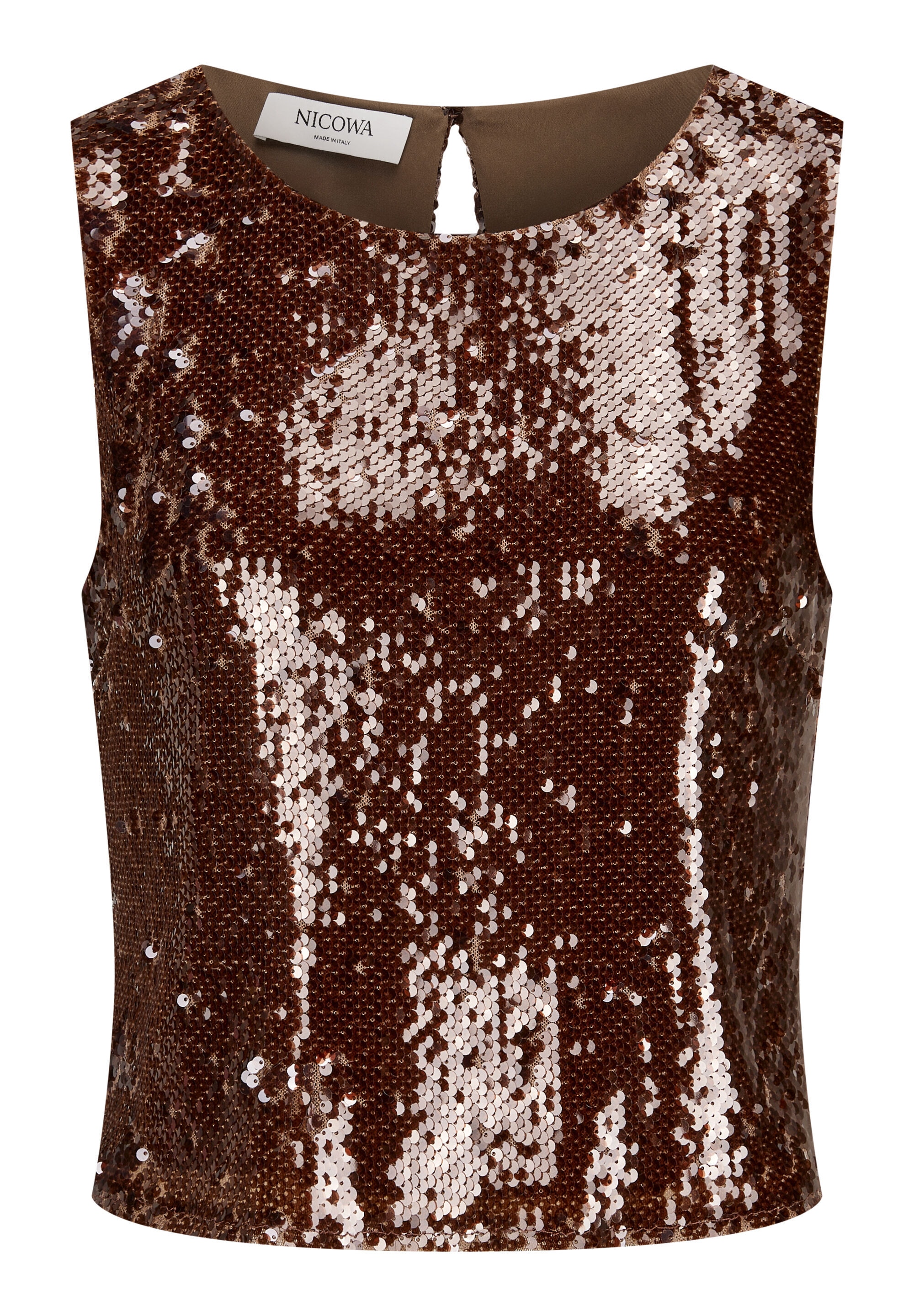 Nicowa Shirttop "TOSKALO" funkelnden Paillettenmaterial