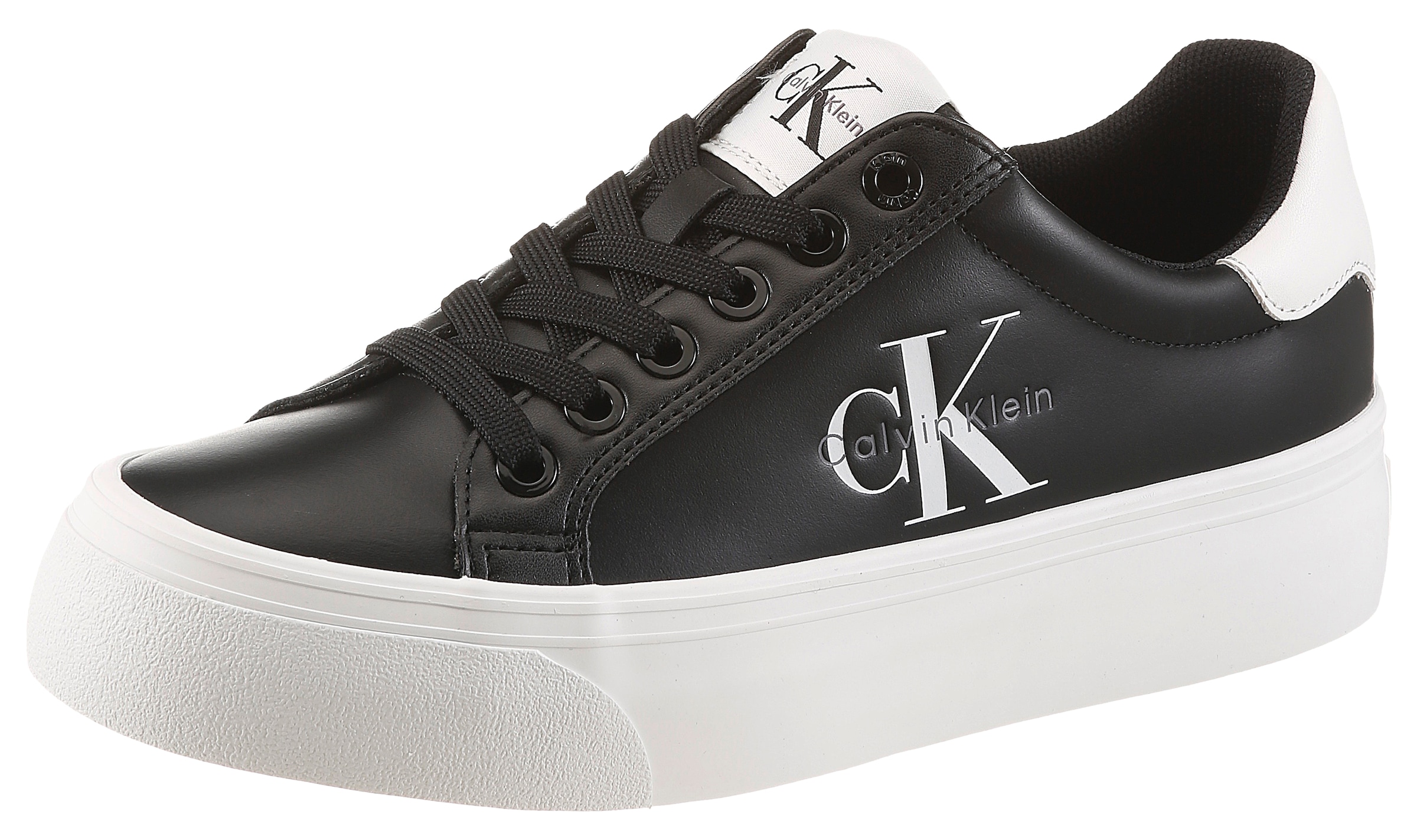 Calvin Klein Plateausneaker "VULC FLATFORM LACEUP LOW LTH" Schnürschuh, Hal günstig online kaufen