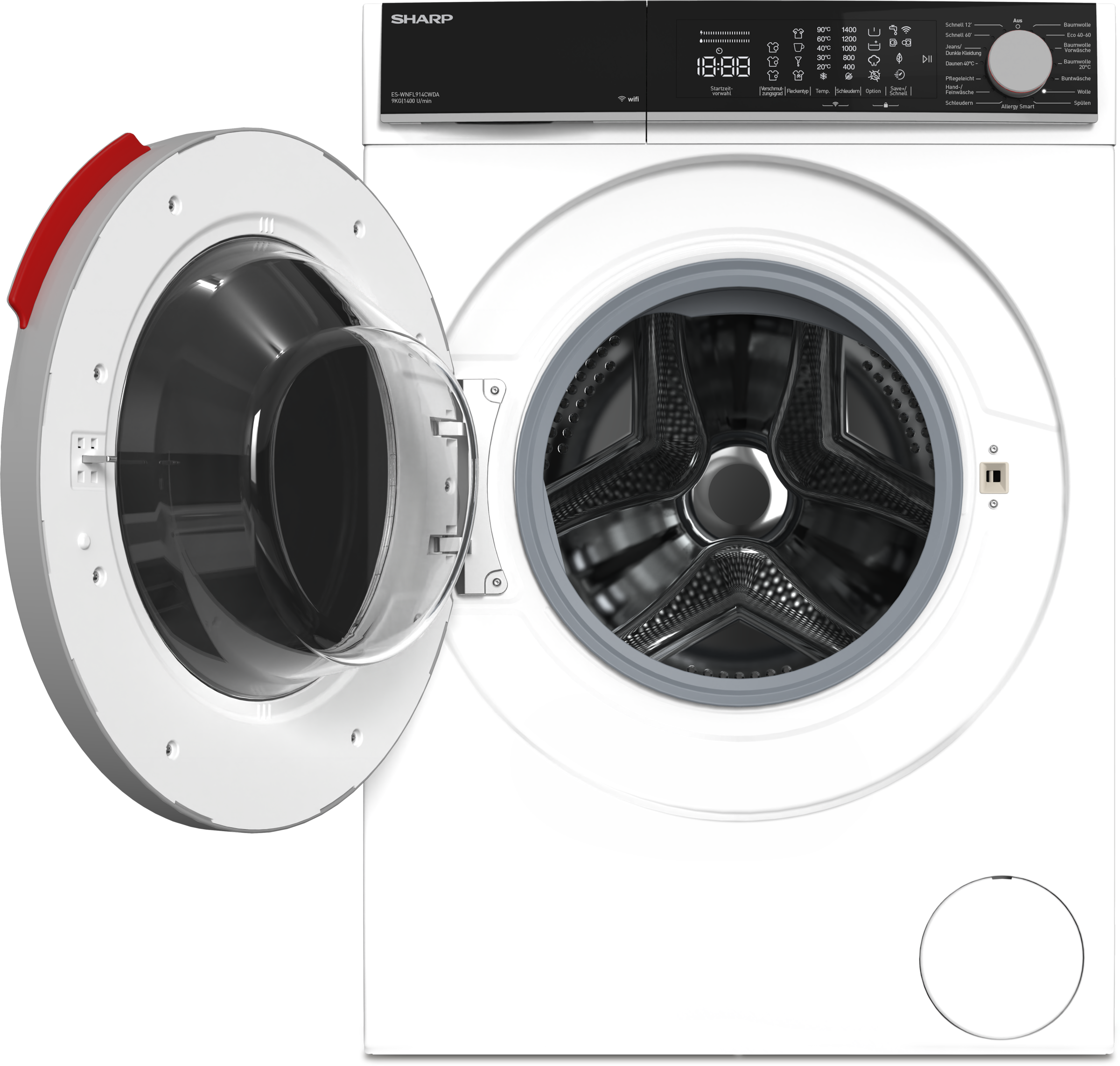 Sharp Waschmaschine »ES-WNFL914CWDA-DE«, 9 kg, 1400 U/min