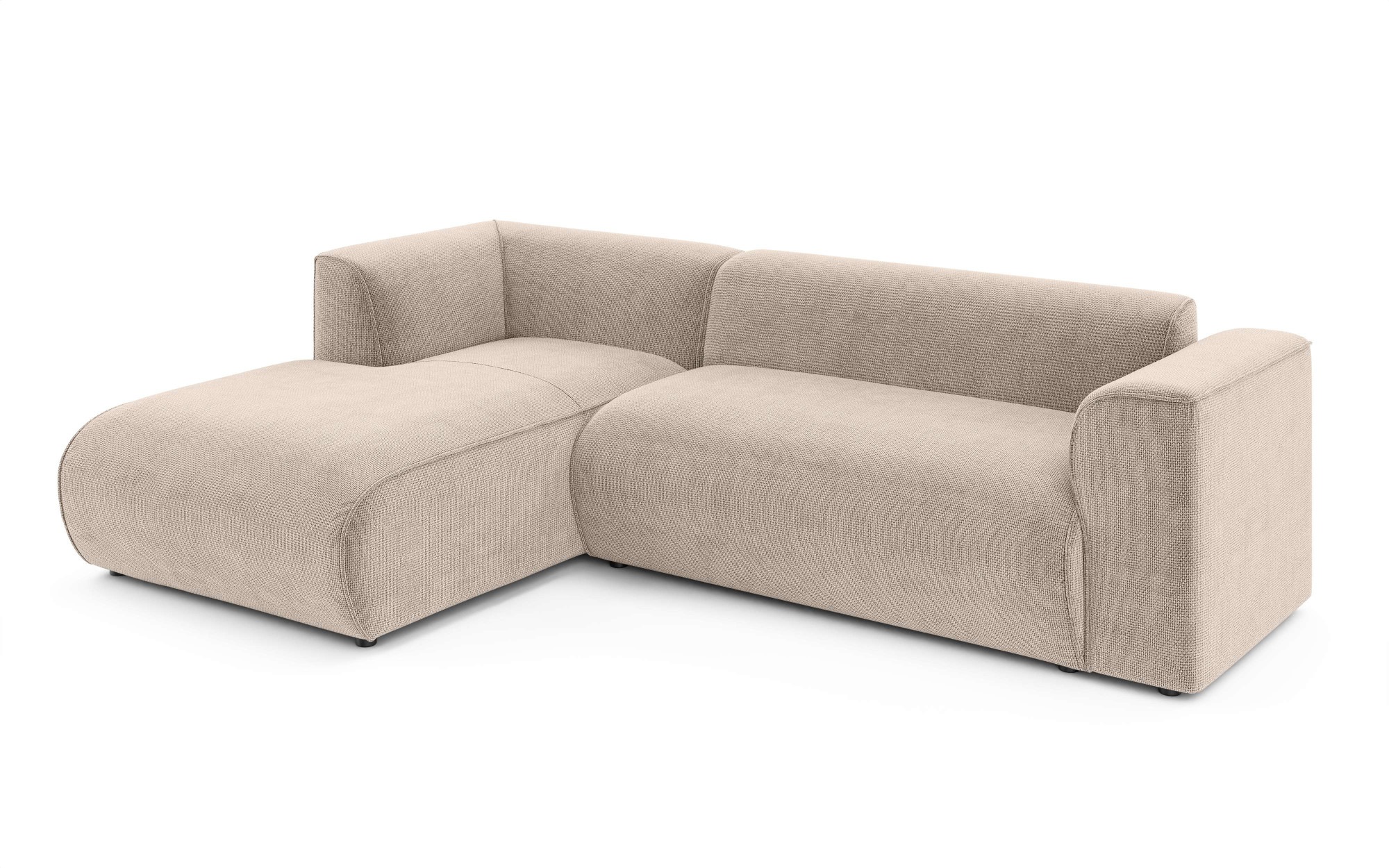 INOSIGN Ecksofa »MERID L-Form (257 cm), zeitlos & stilvolles Design,«, Aufwendig gepolstert, in Cord, Chenille und Struktur