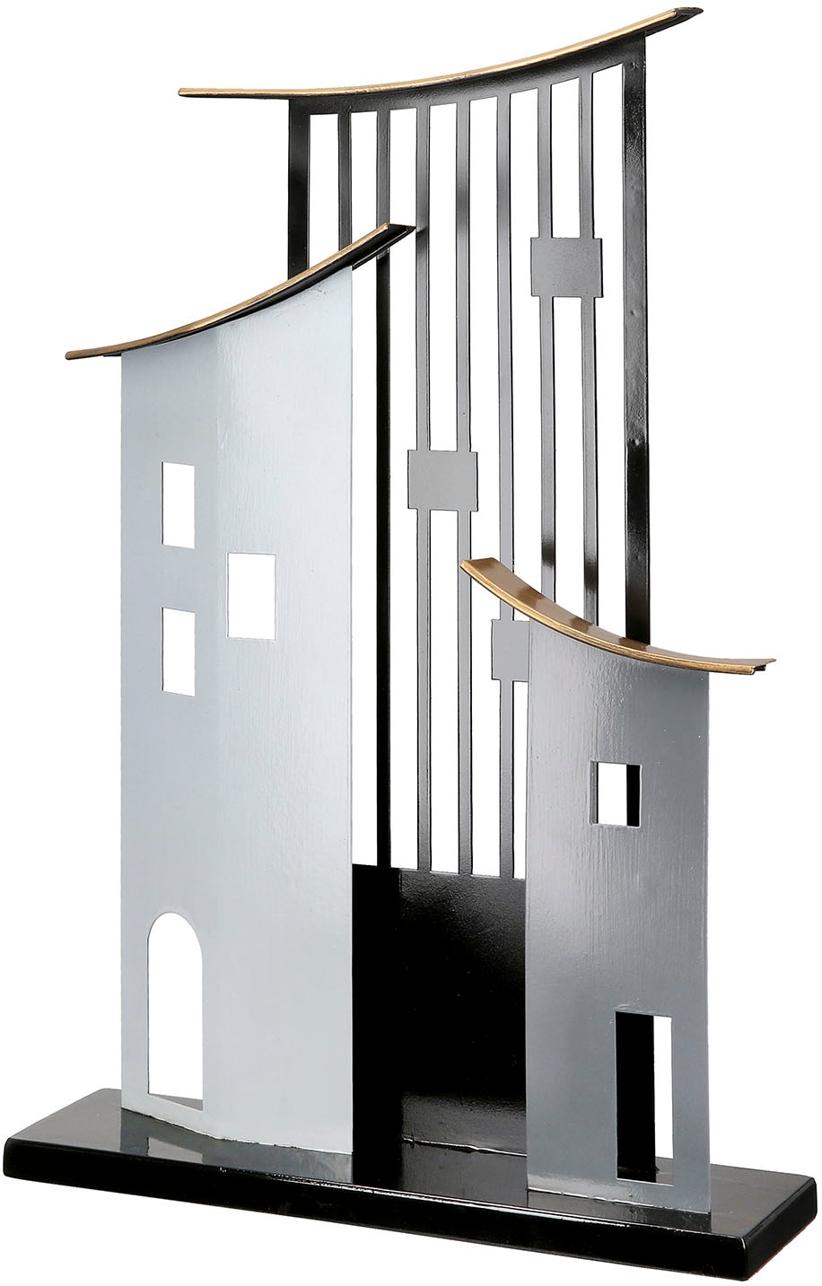 Casablanca by Gilde Dekoobjekt »Standrelief Haus Metropolitan grau; schwarz H. 47,5 cm«