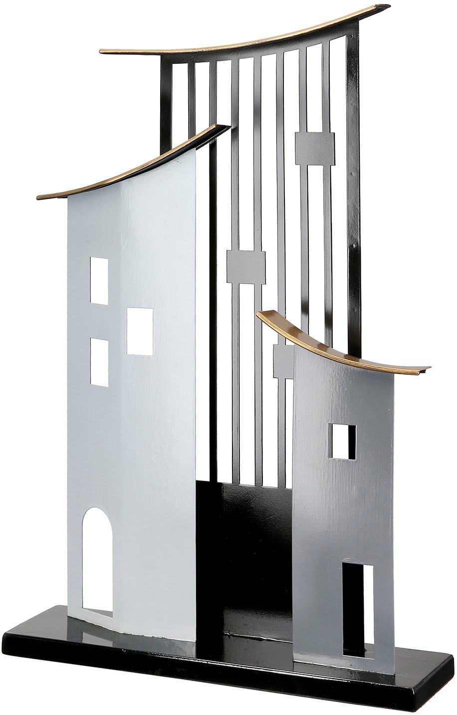 Thumbnail - Casablanca by Gilde Dekoobjekt "Standrelief Haus Metropolitan grau; schwarz H. 47,5 cm"