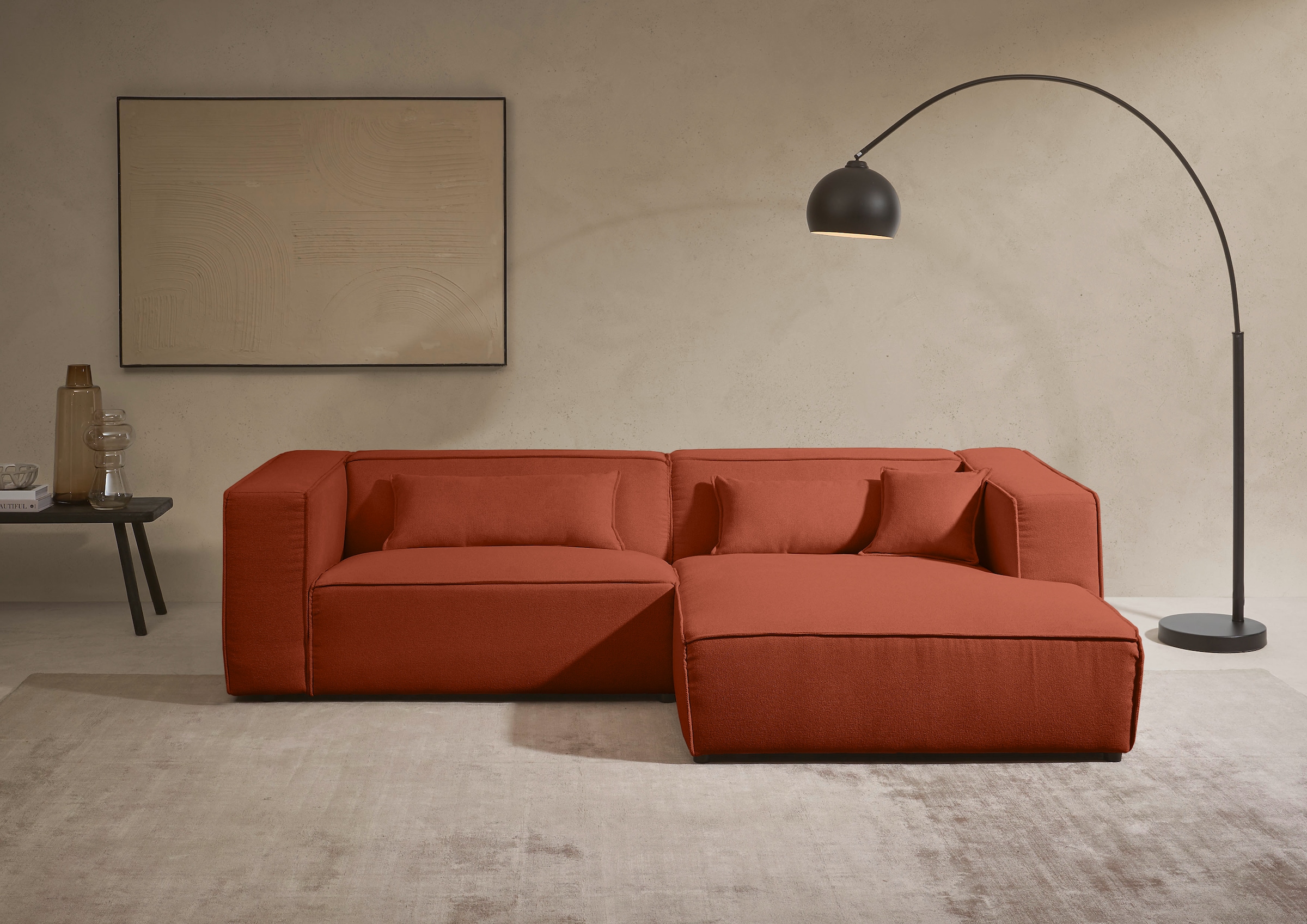 LeGer Home by Lena Gercke Ecksofa "PIARA mit Kedernaht, Cord, Leinenoptik o günstig online kaufen