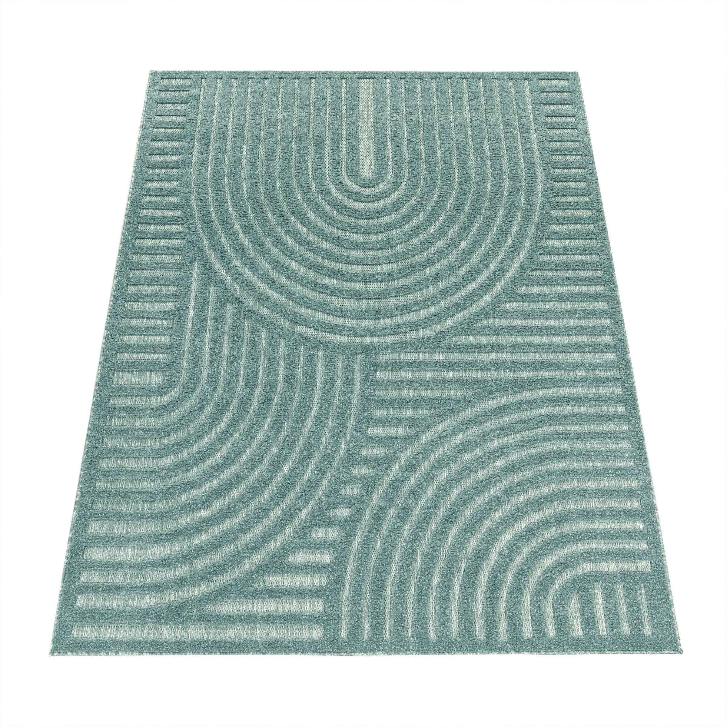 Paco Home Teppich Rechnung rechteckig, BAUR Uni auf 674«, | Outdoor geeignet Hoch-Tief- moderner Farben, Scandi-Look, Effekt, »Livorno
