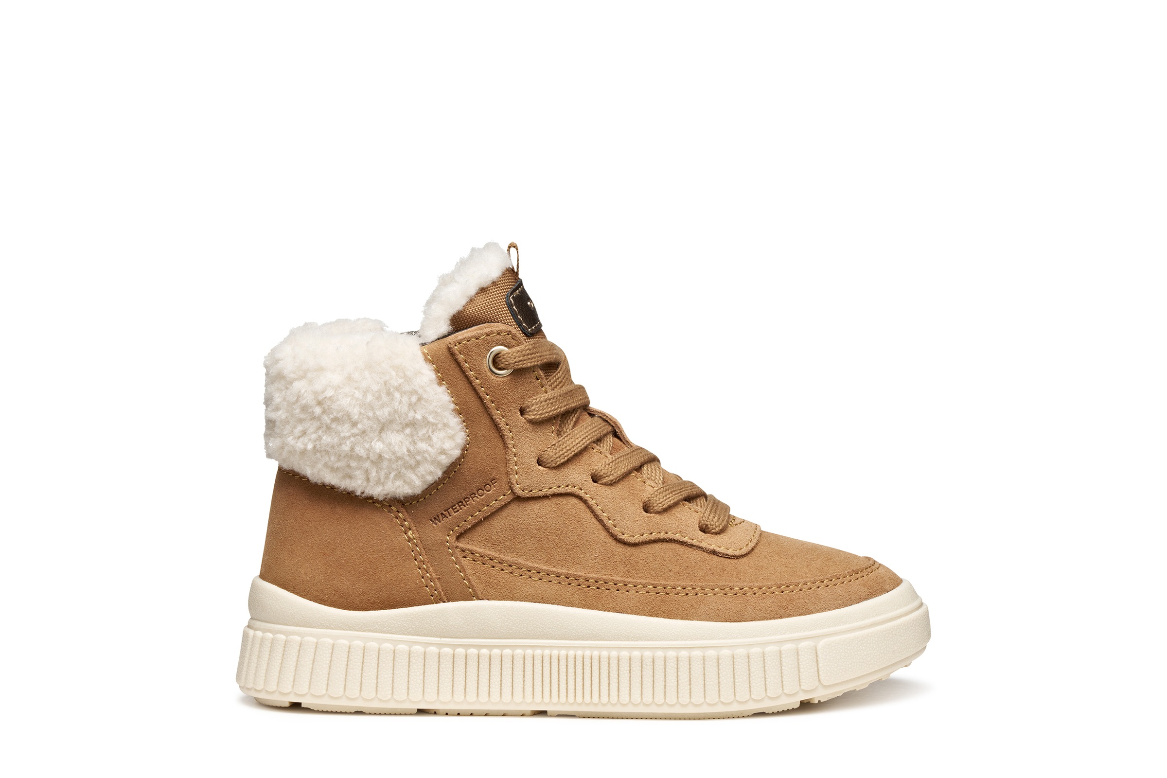 Geox Winterboots »J LAQUINNY GIRL WPF«  Schnürboots mit Teddy-Fellimitatbesatz und Warmfutter