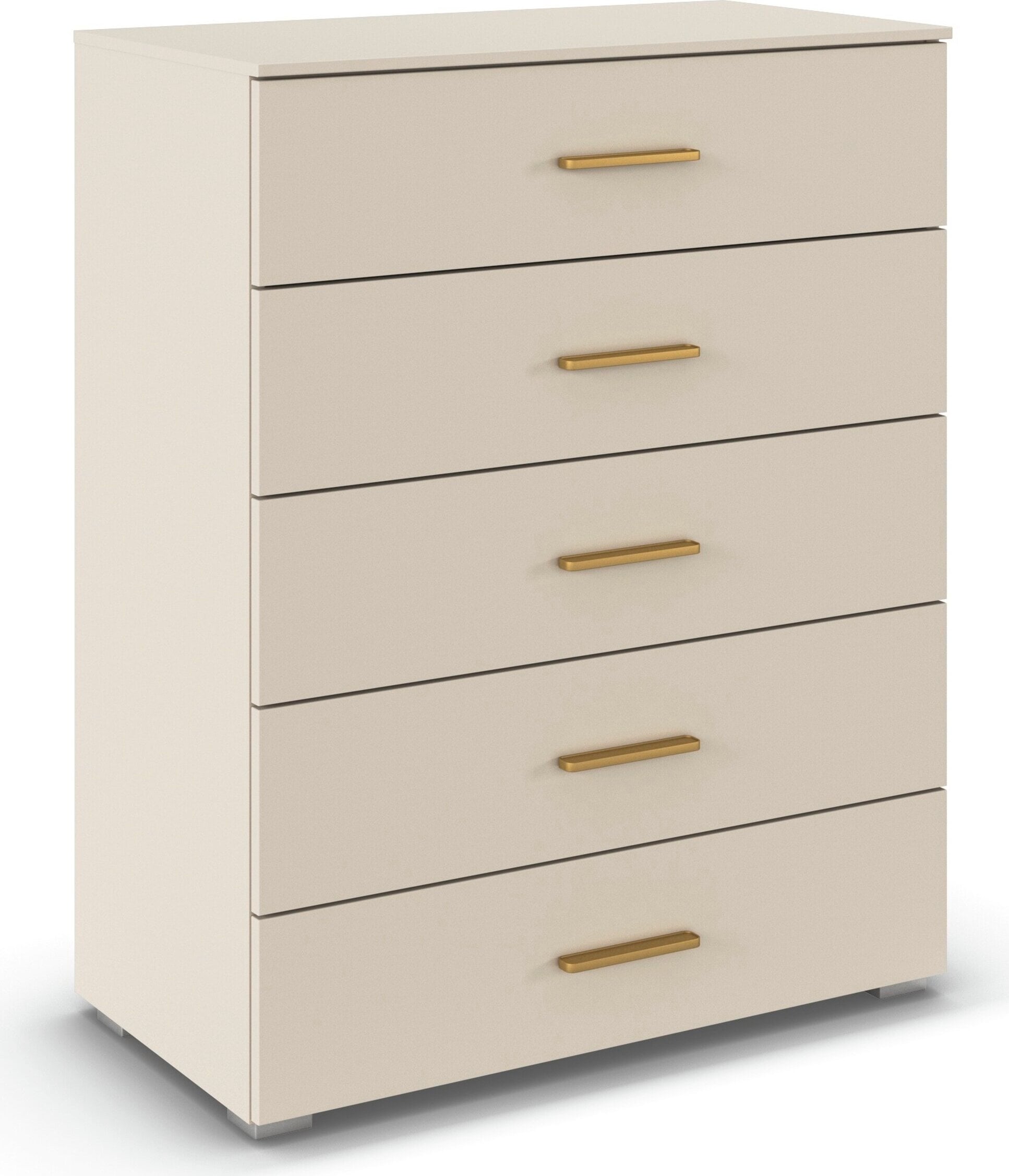 OTTO home Schubkastenkommode »Highboard Sideboard Kommode SCHNELLMONTAGESYSTEM ZELLARA« 5 große geräumige Schubladen, Griffe Gold aus Metall MADE IN GERMANY