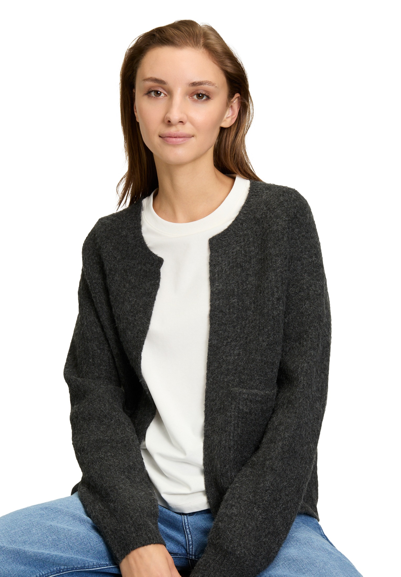 Cartoon Strickjacke »Cartoon Damen Strick-Cardigan mit Taschen«, Struktur