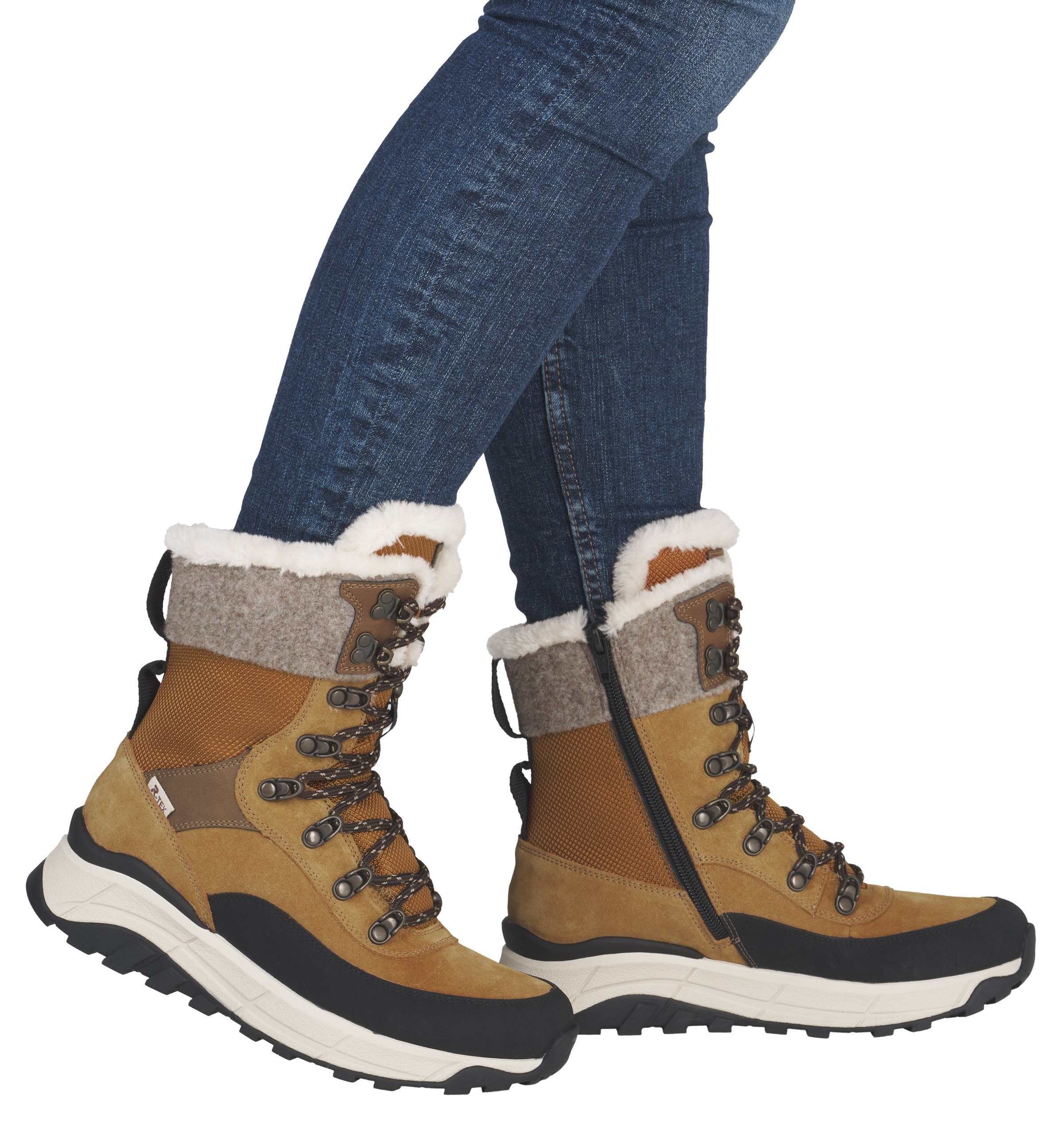 RIEKER Sport Winterboots, Schneeboots, Outdoorstiefelette, TEX Ausstattung, Fiber Grip Sohle