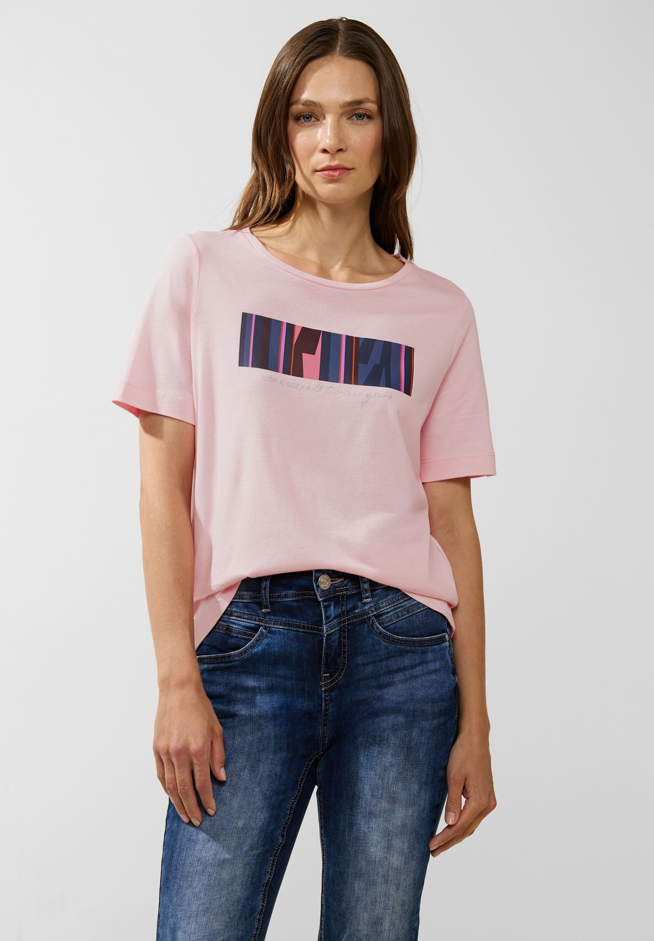 STREET ONE T-Shirt, aus Materialmix | softem online bestellen BAUR