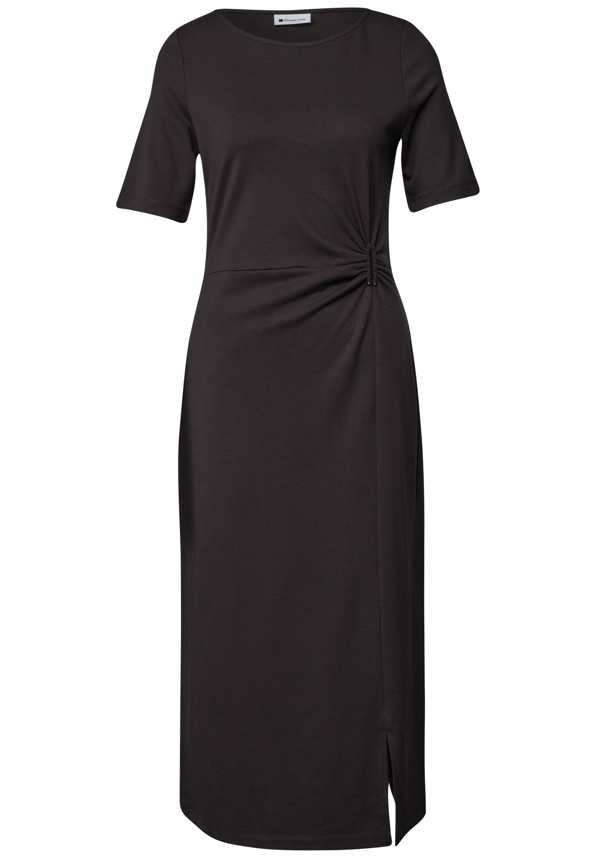 STREET ONE Midikleid Ohne Taschen Sommerkleid aus Jersey in Wickel-Optik