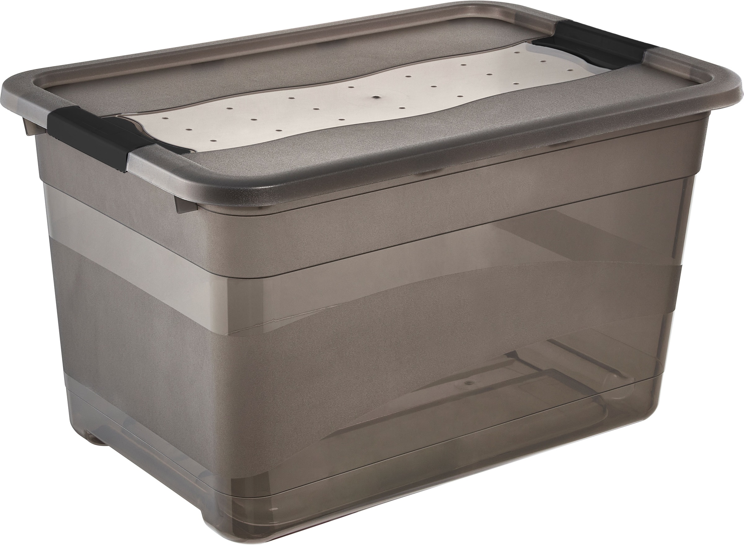 keeeper Aufbewahrungsbox »Cornelia, 4er Set,  52 L, 59,5 x 39,5 x 34 cm« durch Clips verschließbar, Griffe am Boden