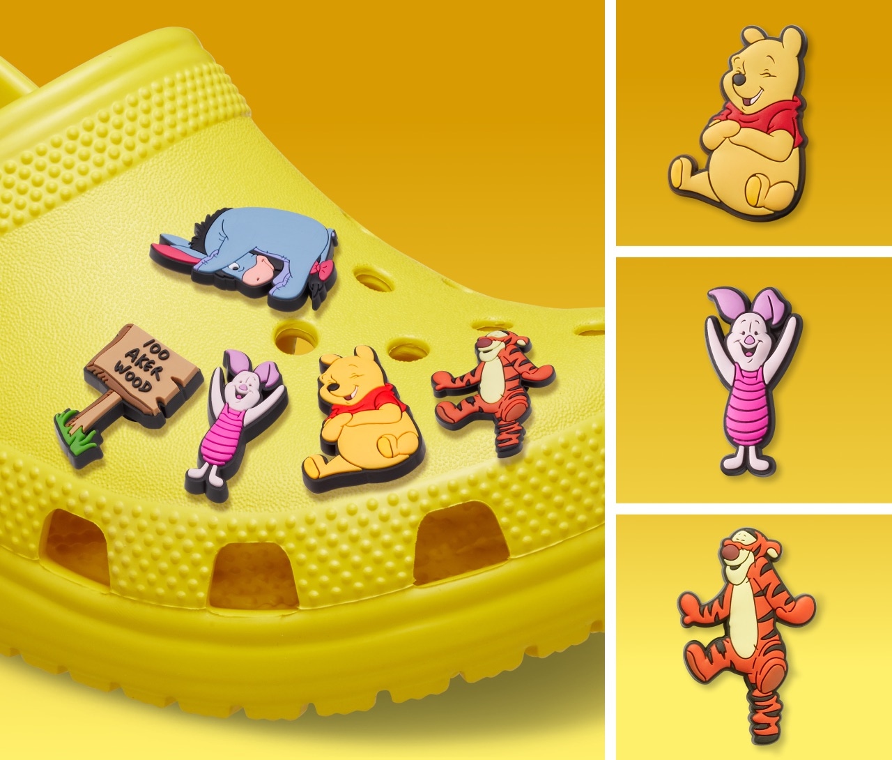 Crocs Schuhanstecker »Jibbitz™ Winnie The Pooh«, (Set, 5 tlg., Kein Spielzeug. Nicht für Kinder unter 3 Jahren geeignet), Schuh Anstecker für Disneys Puuh und seine Freunde