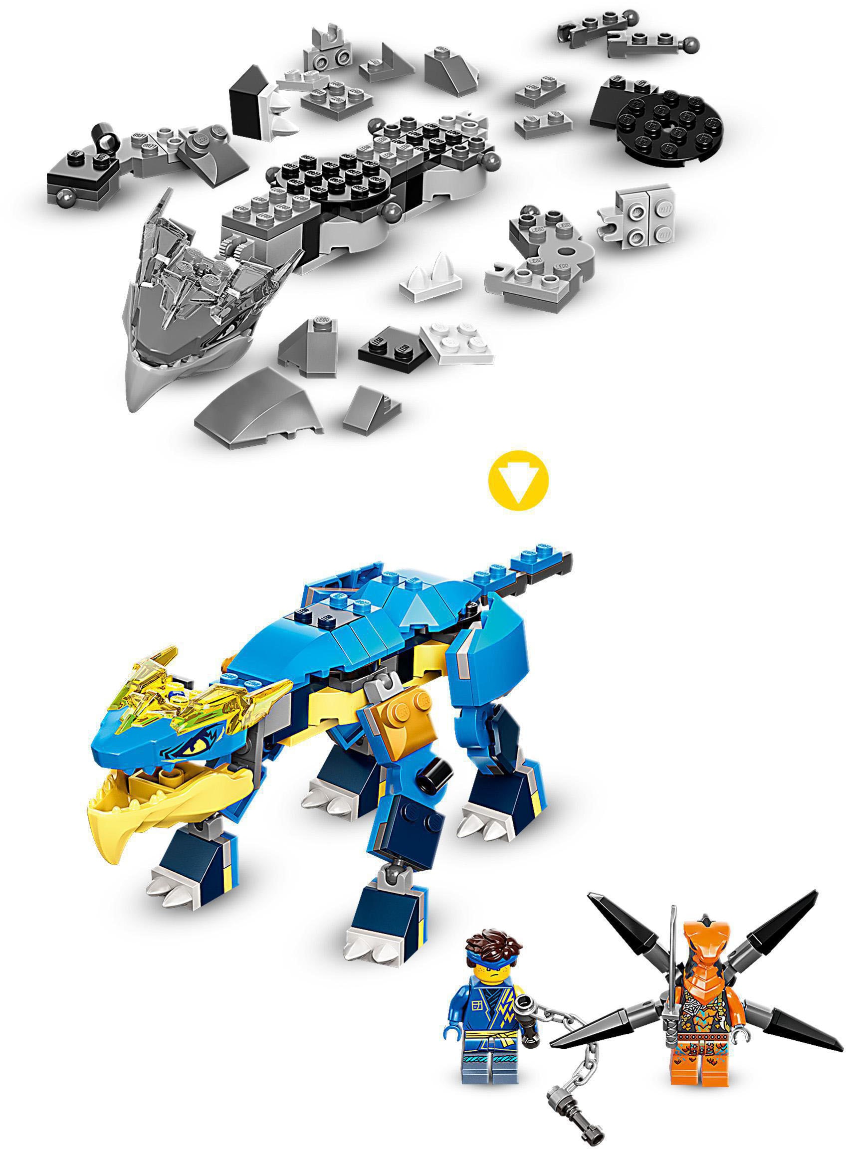 LEGO® Konstruktionsspielsteine »Jays Donnerdrache EVO (71760), LEGO® NINJAGO®«, (140 St.)