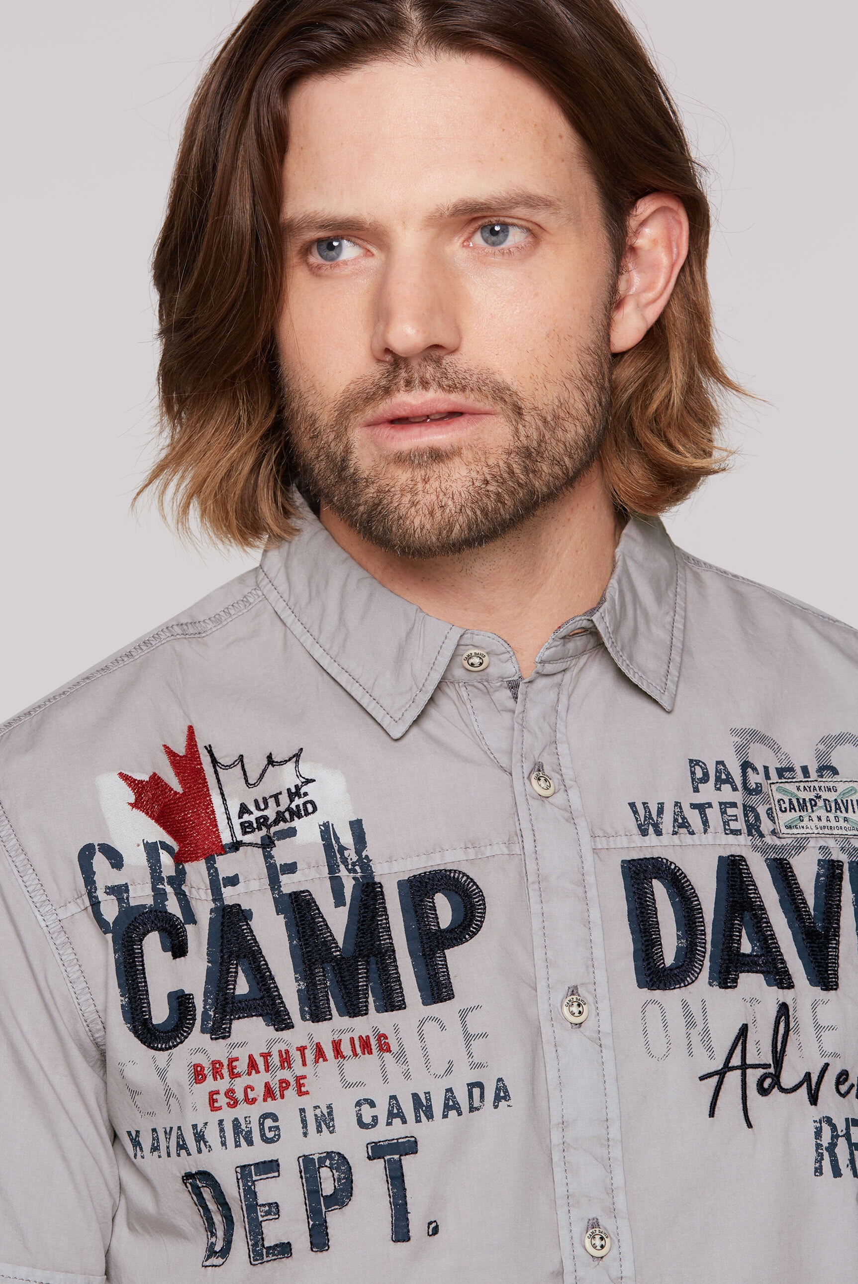 CAMP DAVID Kurzarmhemd, aus Baumwolle
