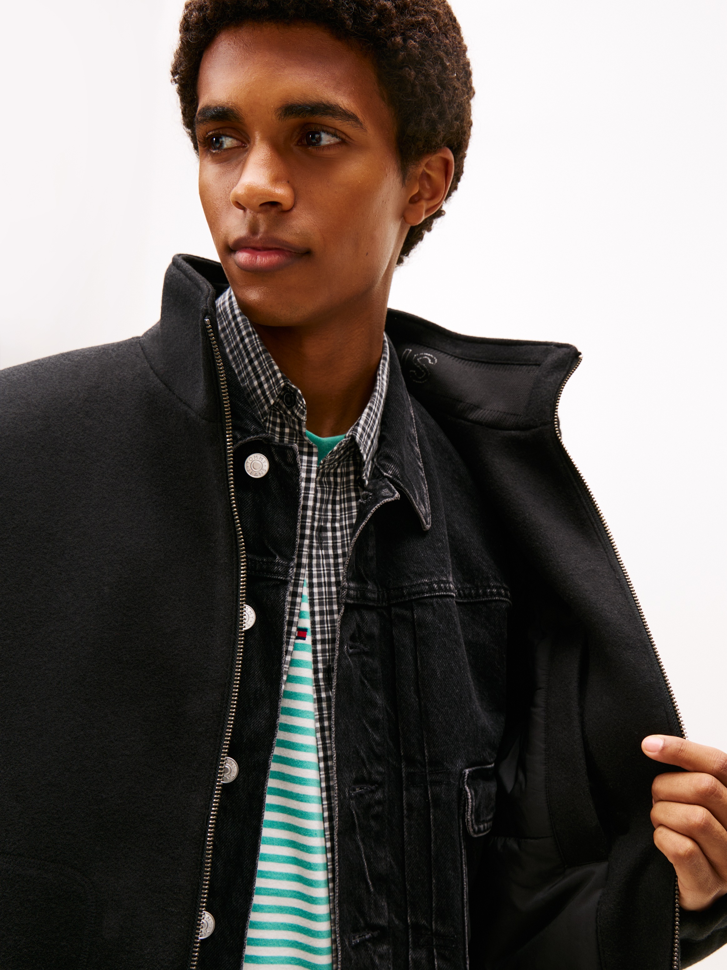 Tommy Jeans Fleecejacke "TJM ESSENTIAL WOOL PADDED" relaxed fit, Stehkragen günstig online kaufen