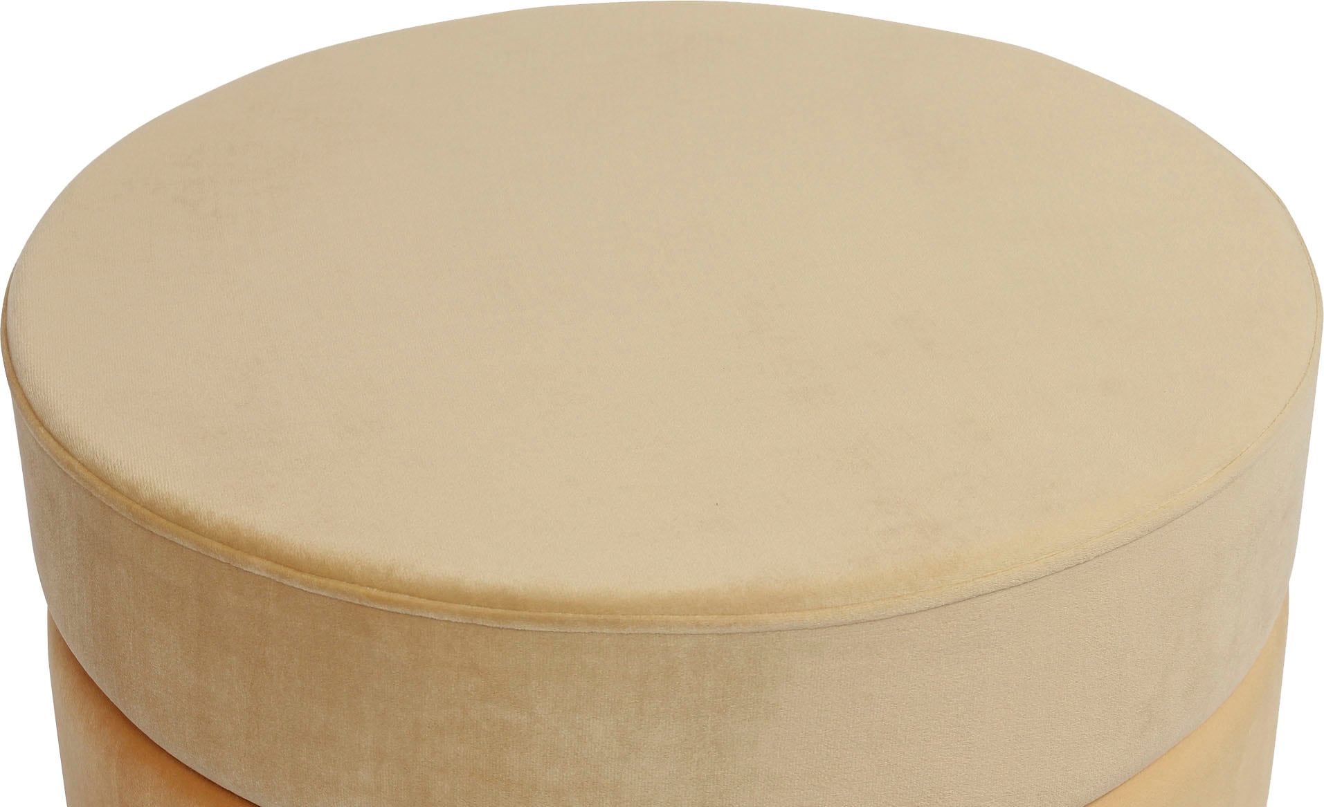 Kayoom Polsterhocker »Hocker Matilda 325, Edler Touch durch goldenen Sockel«, (1 St.), Samtbezug, farbig geschichtete Polsterung, goldener Sockel
