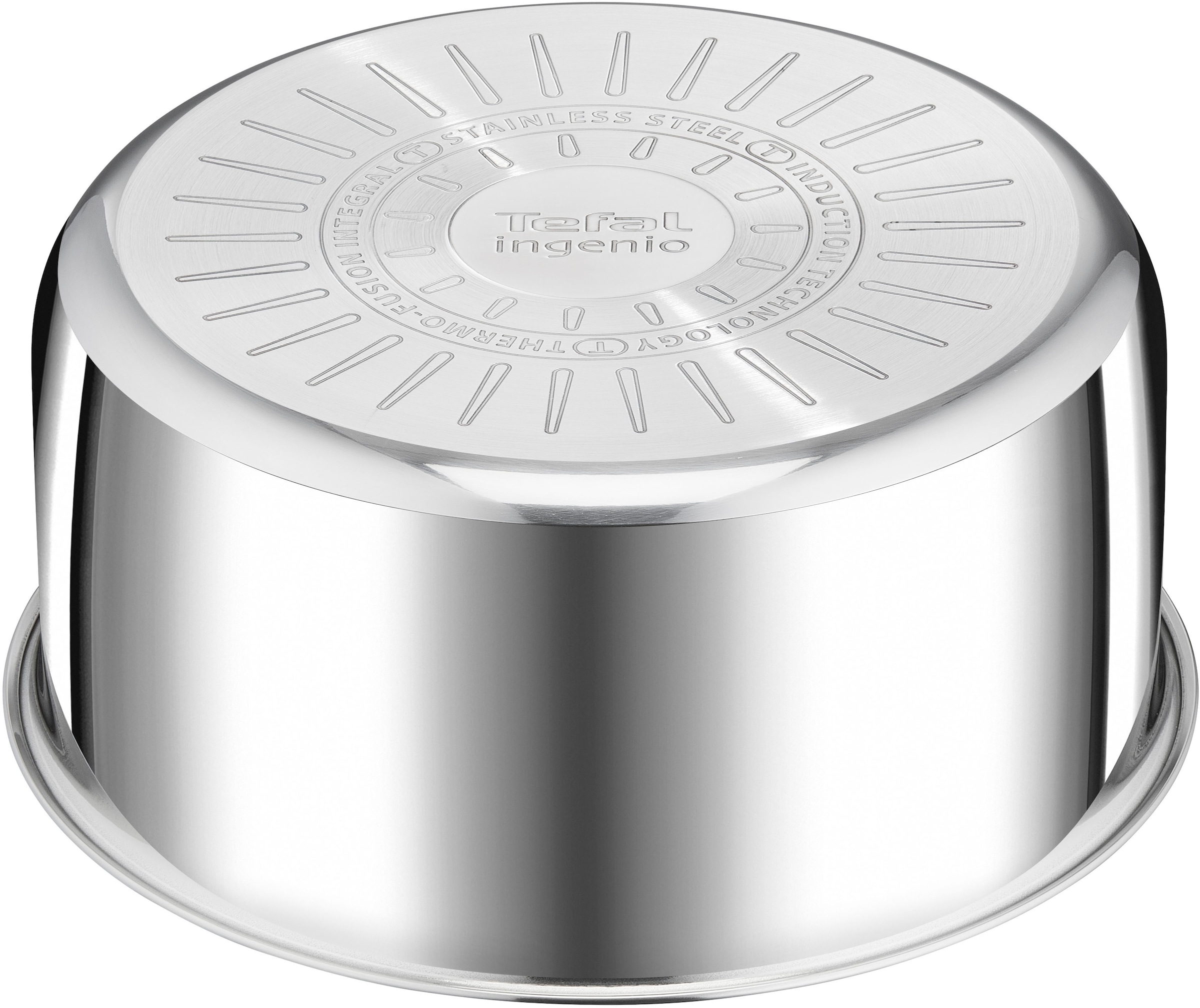 Tefal Kasserolle »Ingenio Preference« Edelstahl 1 Stk. tlg. stapelbar, unbeschichtet, 18/10-Edelstahl, hochglanzpoliert