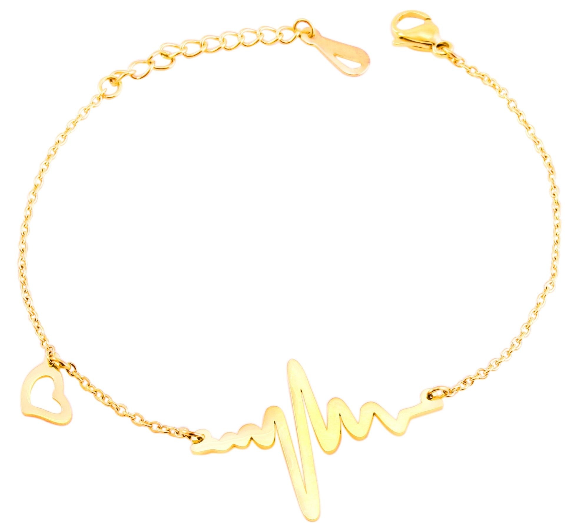 Armband ADELIA´S "Damen Armband – Herz aus Edelstahl 17 cm", gold, Armbänder, Damen, 17cm, Edelstahl, Armband, Ein stilvolles Geschenk für besondere Momente