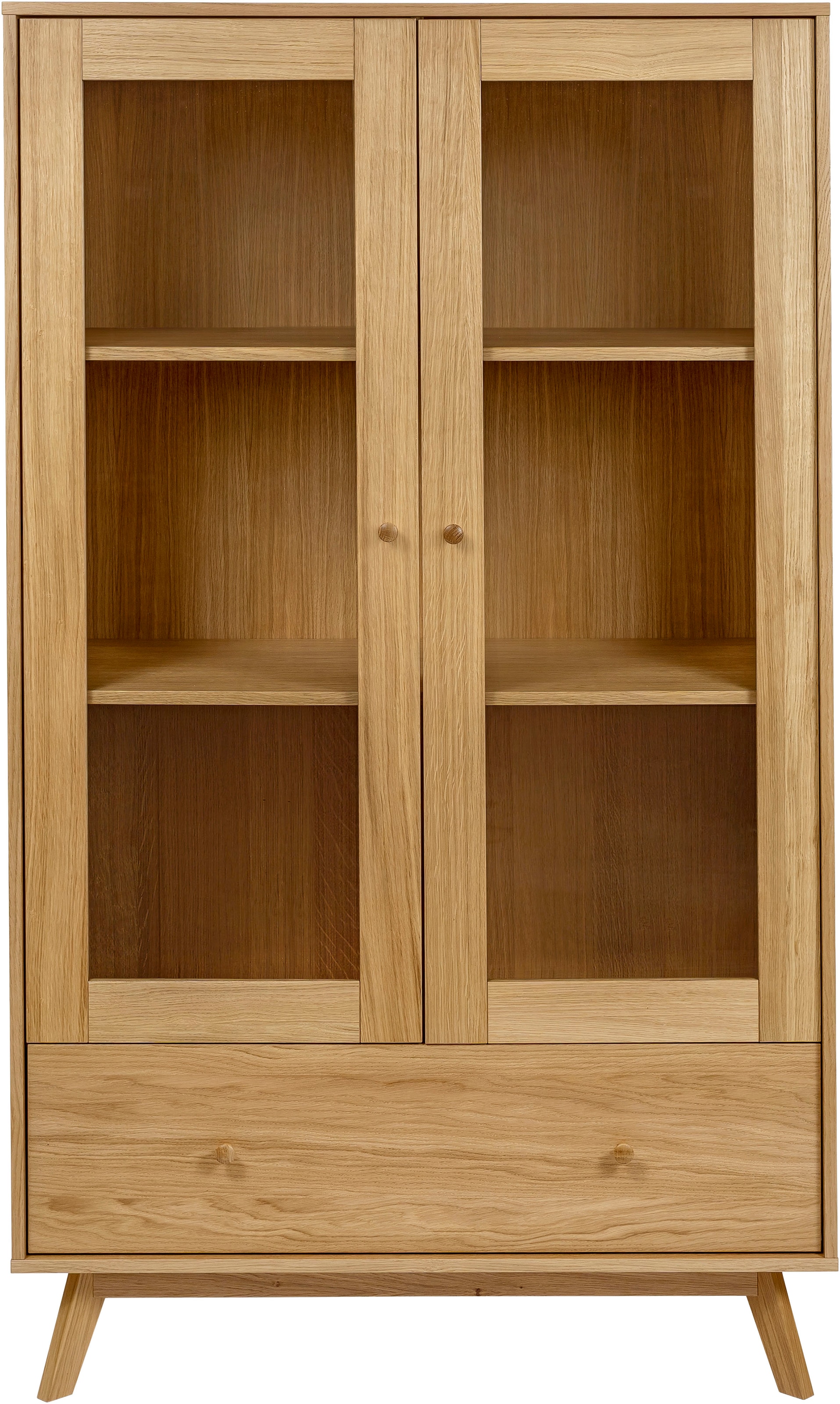 Woodman Glasvitrine »Kensal« im schlichten skandinavischen Design, Holzfurnier aus Eiche, FSC®