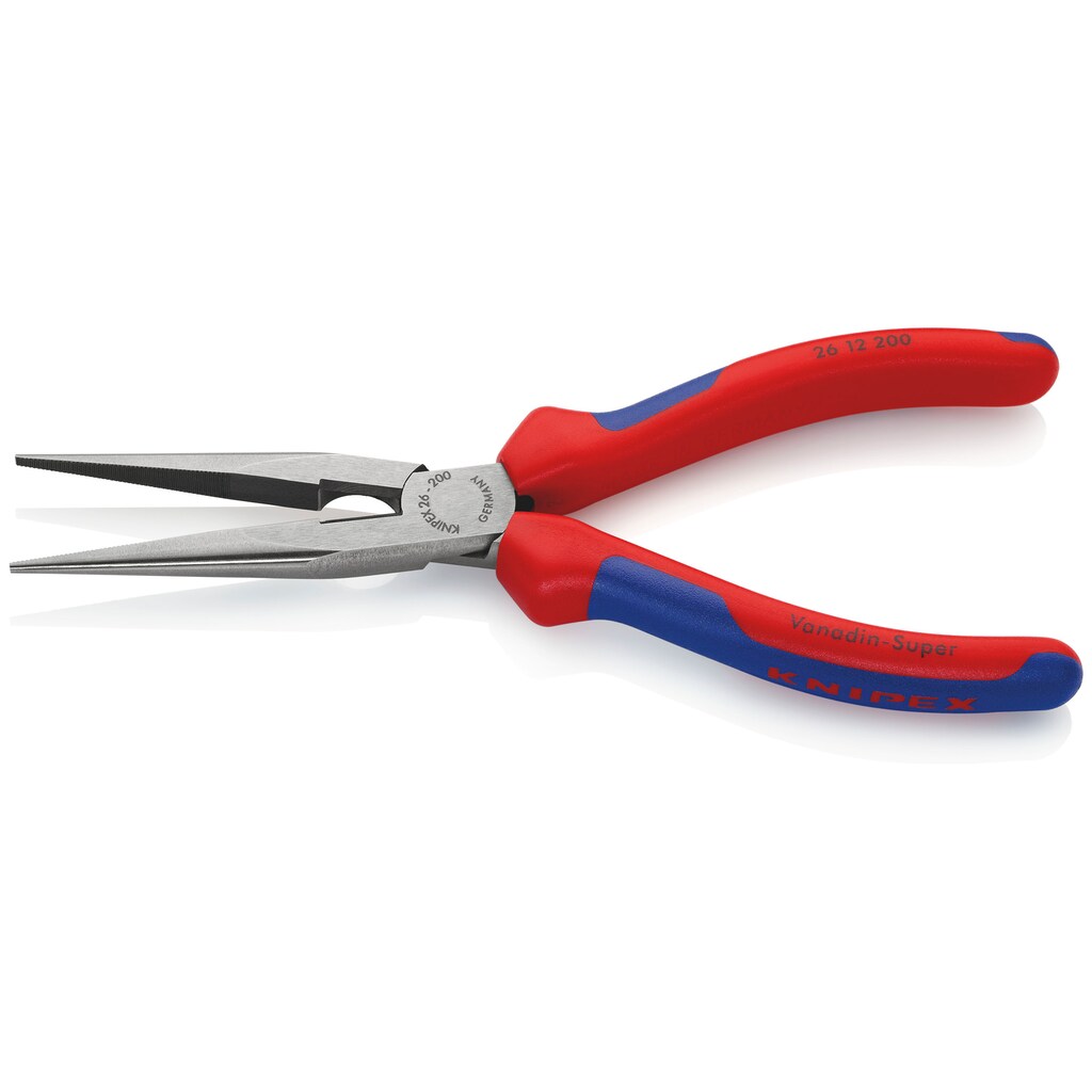 Knipex Flachrundzange »26 12 200 mit Schneide (Storchschnabelzange)«, (1 tlg.)