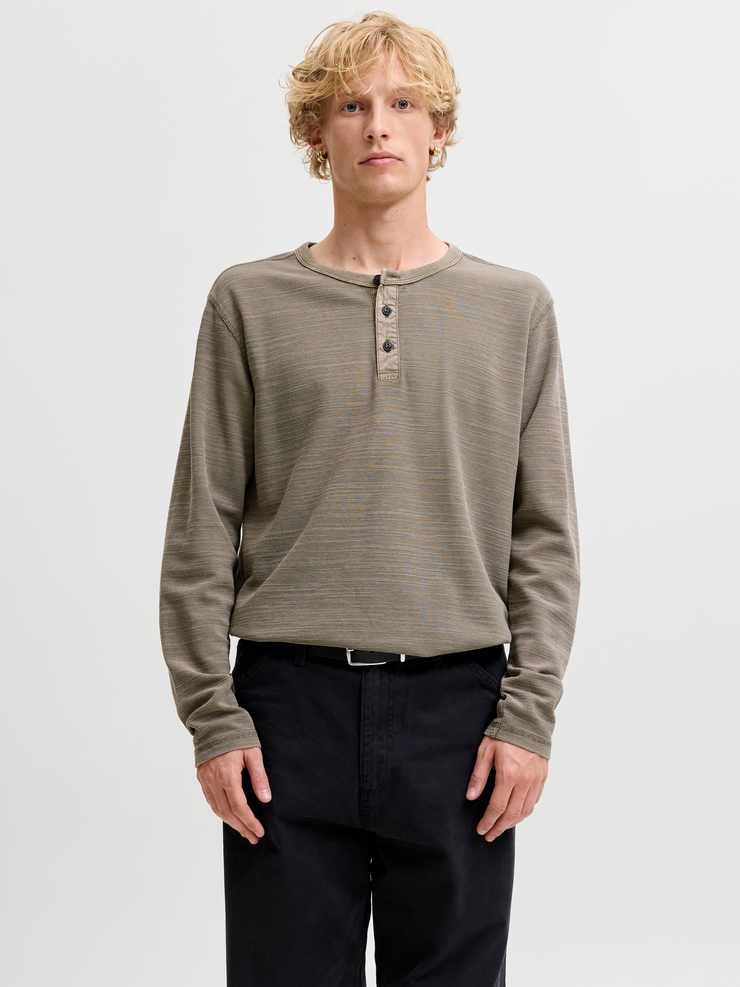 Jack & Jones Langarmshirt »JPRBLUAARON LS HENLEY TEE« Baumwollmischung,