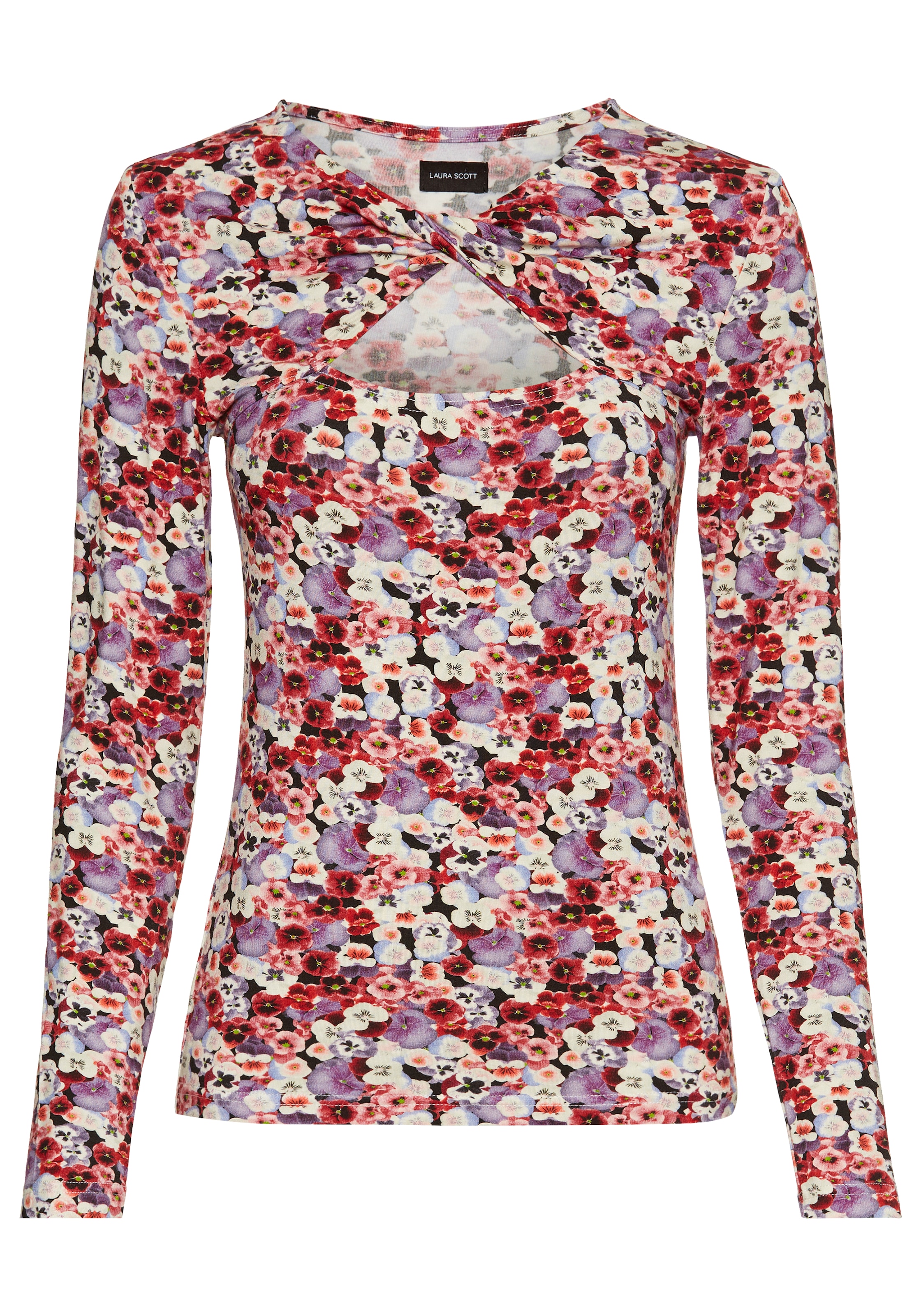 Laura Scott Langarmshirt, mit Twisteffekt im Ausschnitt