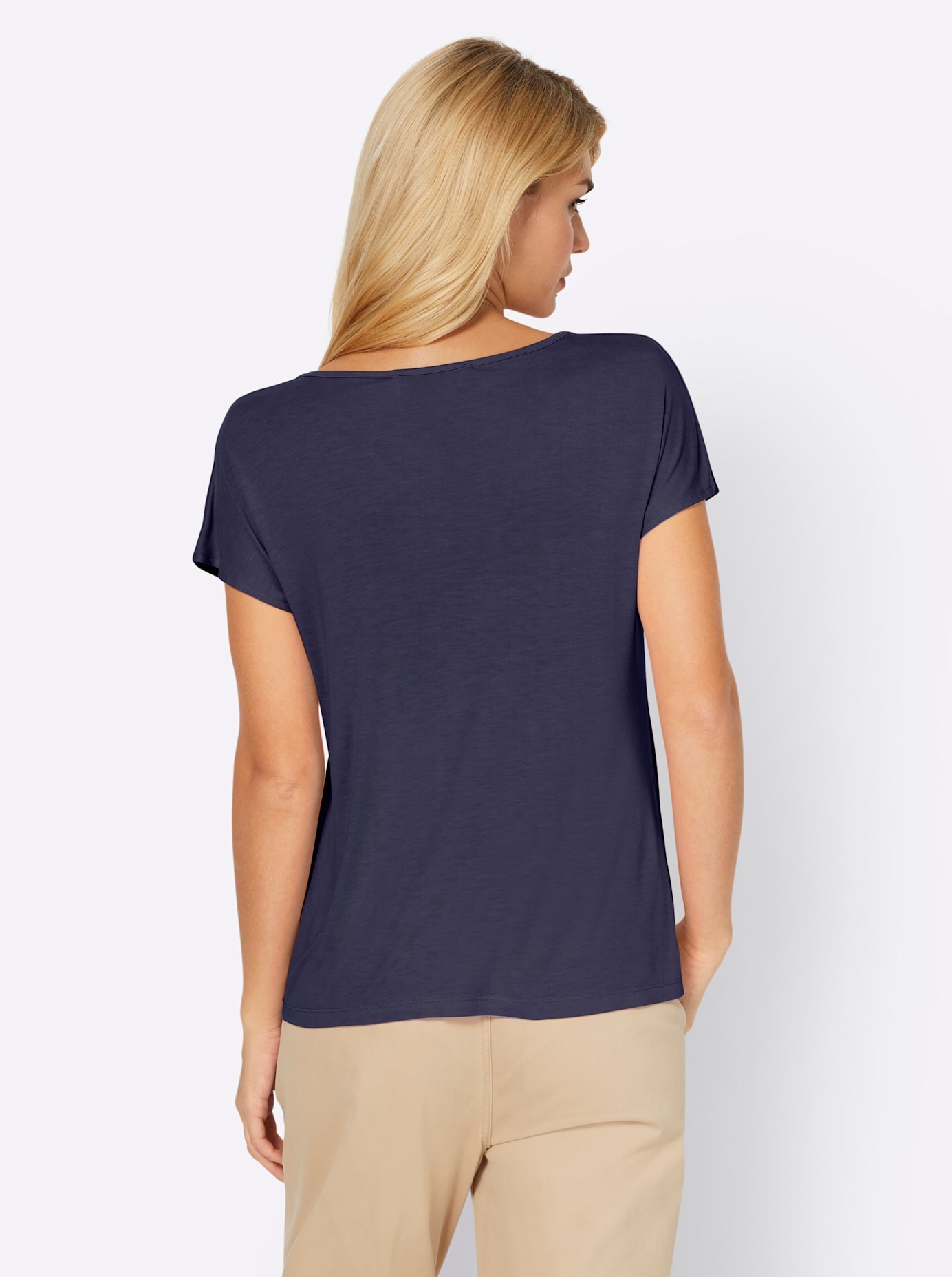 HEINE Shirt Women's Short Sleeve Navy 48 2