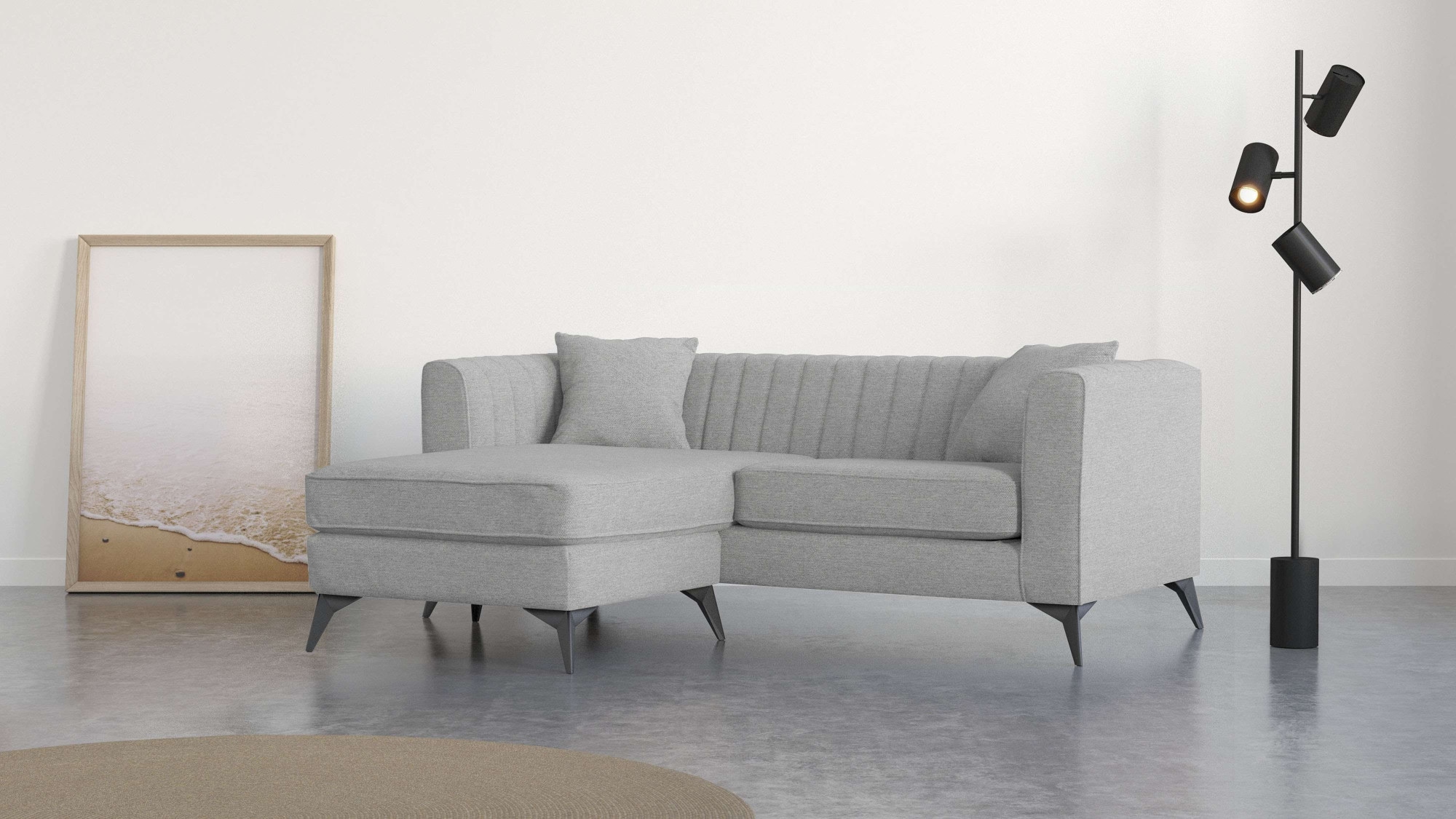 Places of Style Ecksofa "MATTHEW L-Form ideal für kleine Räume, Maße B/T/H: günstig online kaufen