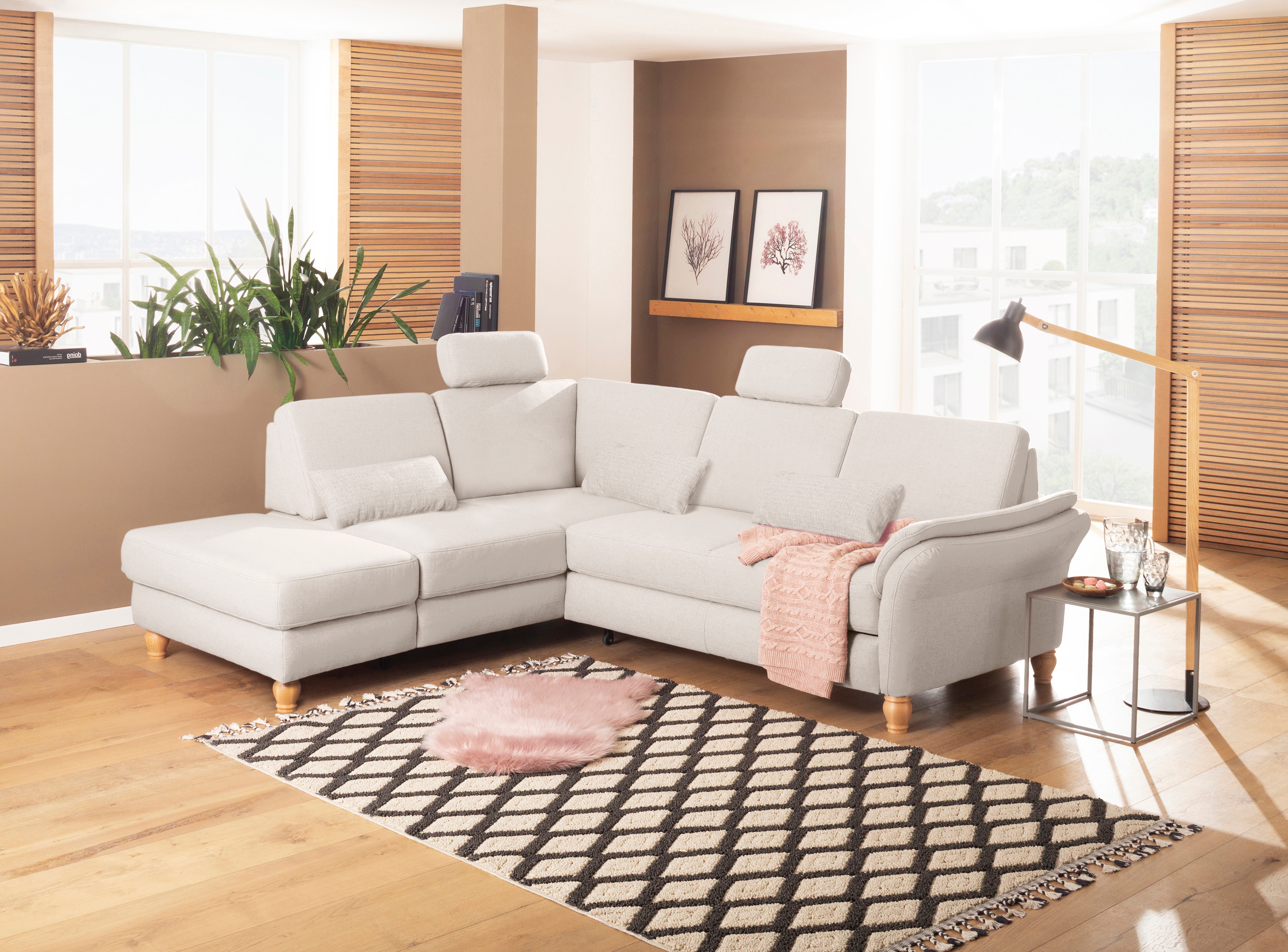 Home affaire Ecksofa "Palace L-Form" incl. Sitztiefenverstellung, wahlweise mit Schlaffunktion und Stauraum