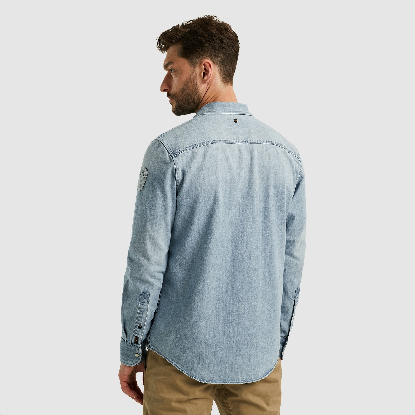 PME LEGEND Jeanshemd »Long Sleeve Shirt Bleach Indigo denim«, mit Kentkragen