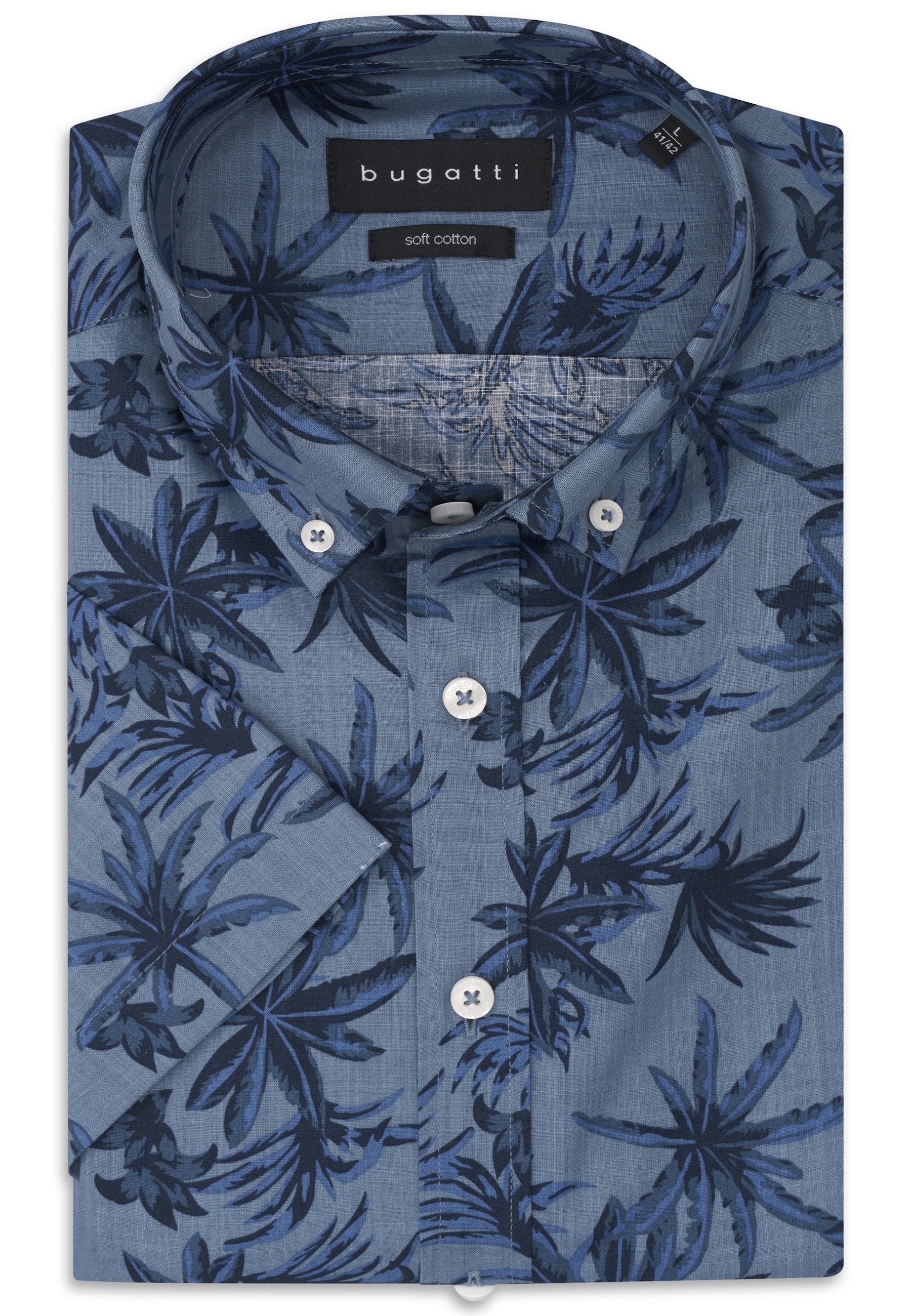 bugatti Kurzarmhemd Modern Fit mit Print