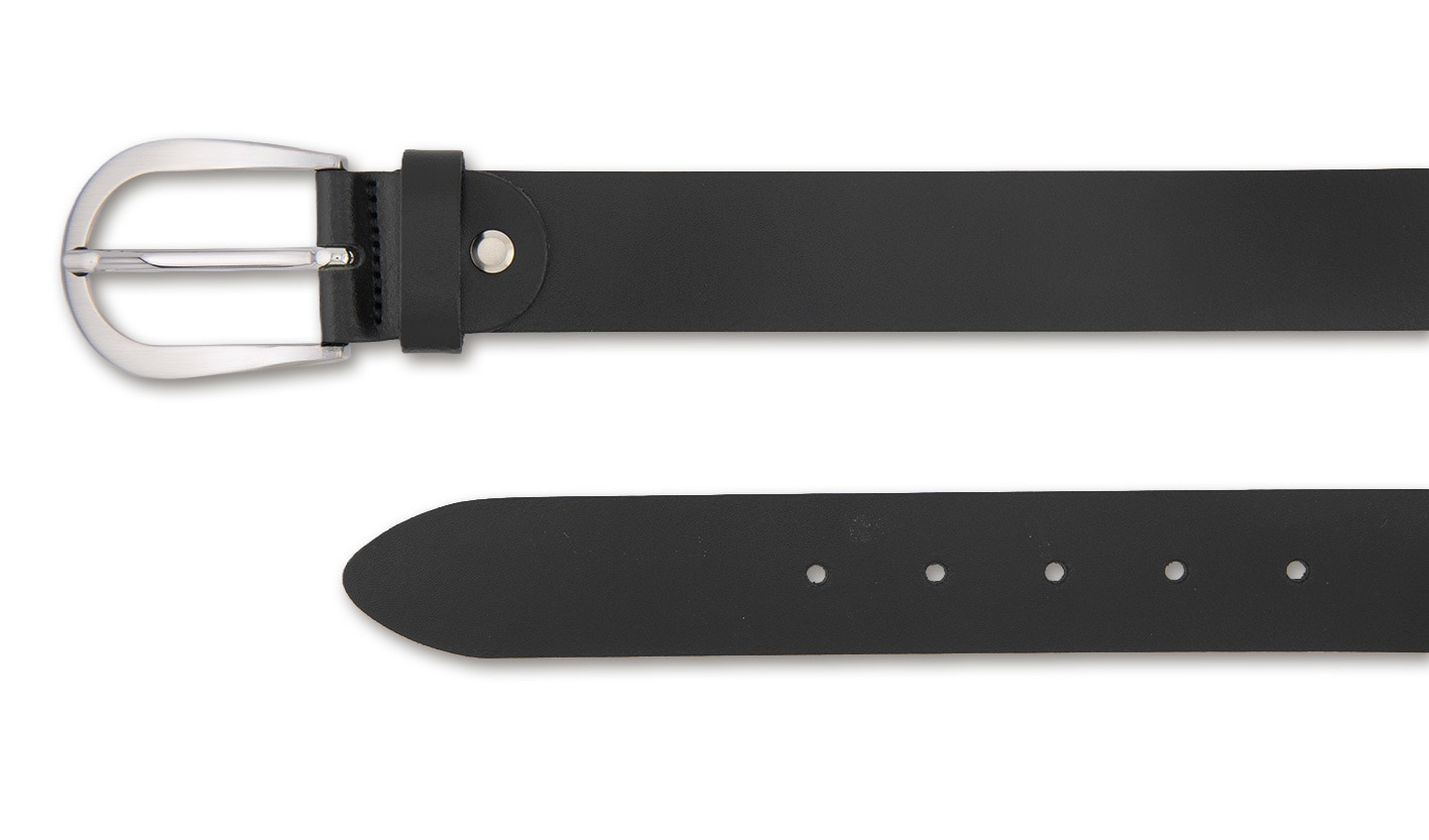 BERND GÖTZ Ledergürtel "Ledergürtel mit glänzender Silberschließe" günstig online kaufen