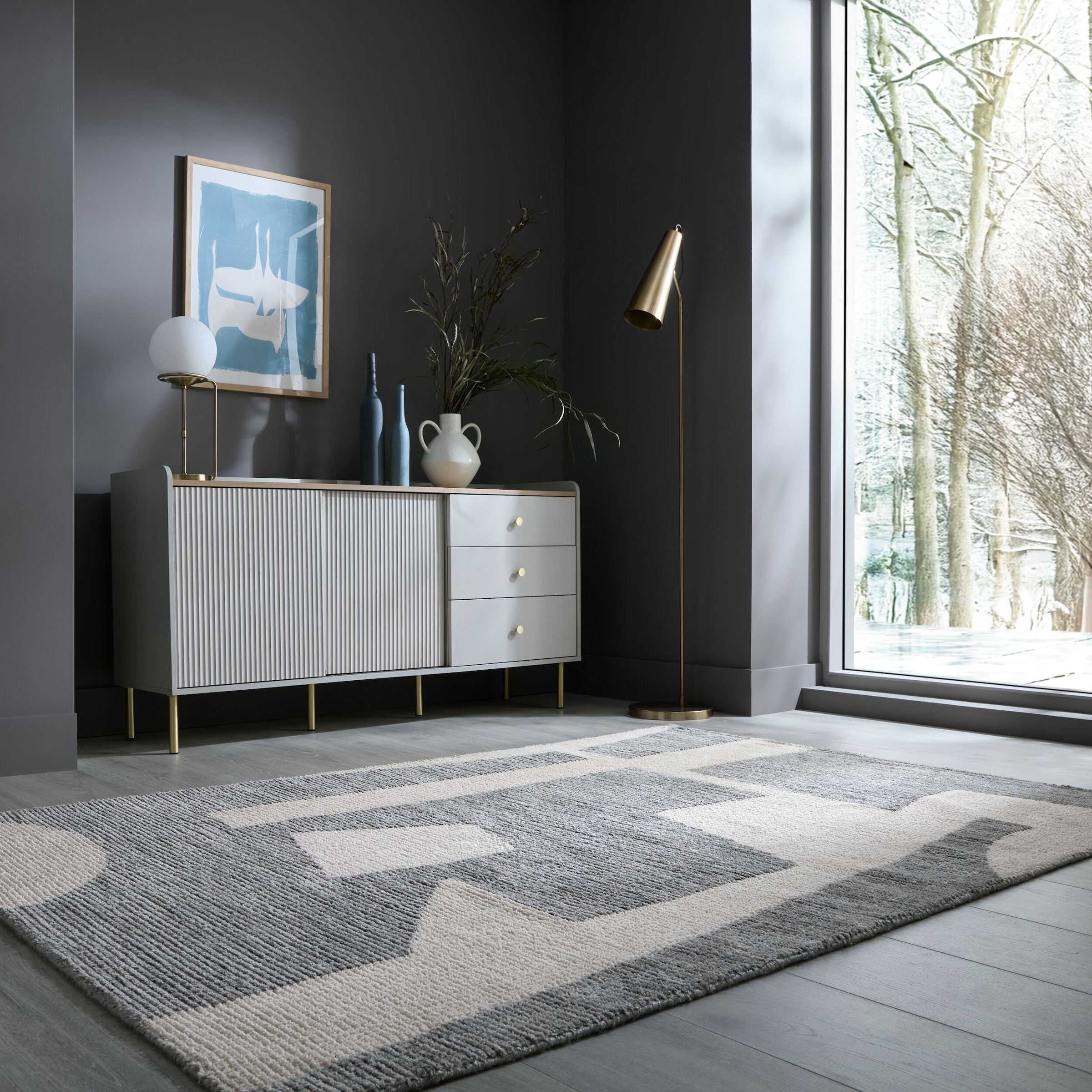 FLAIR RUGS Teppich »Rylan«, rechteckig, 12 mm Höhe, Hoch-niedriger Flor in Wolle-Optik