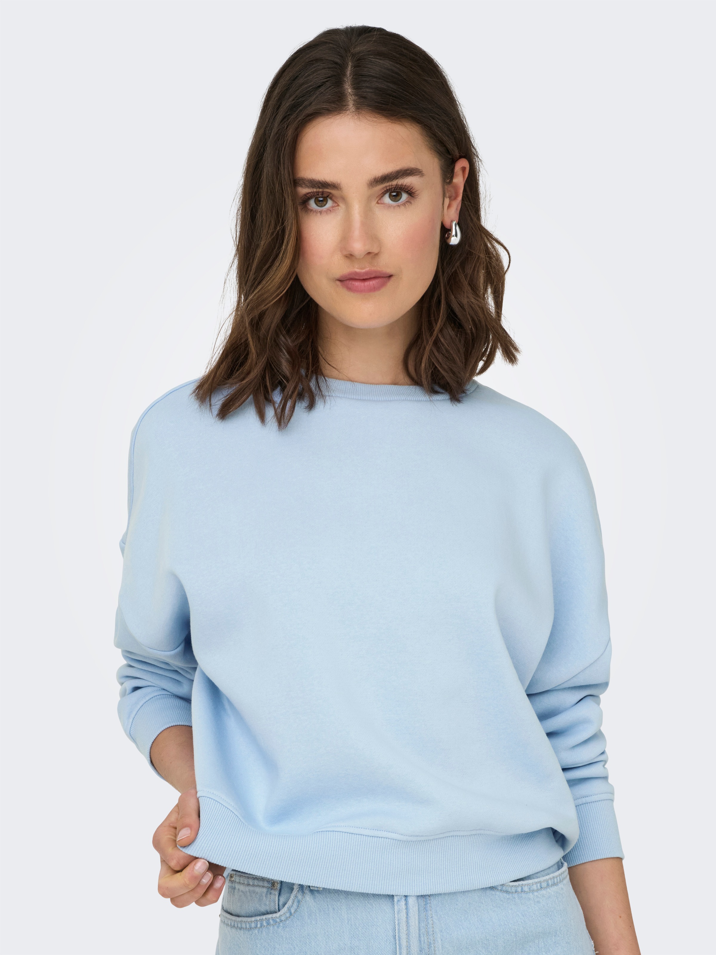 ONLY Sweatshirt "ONLSWEAT L/S CREW OVERSIZE SWT", Baumwollmischung, loose f günstig online kaufen