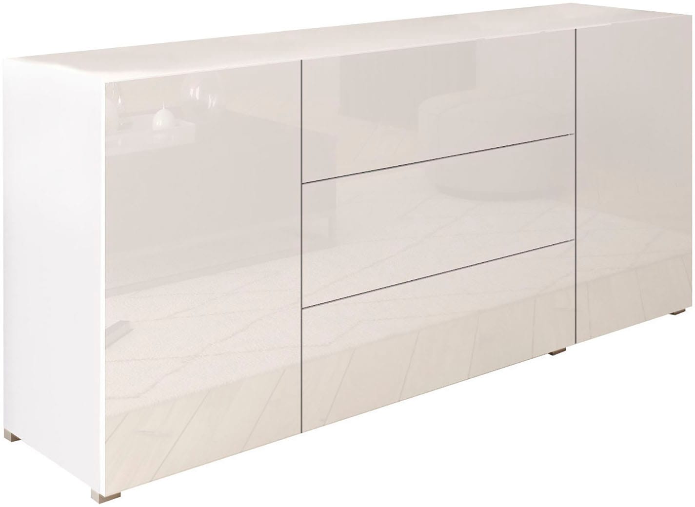 Home affaire Sideboard "BERLIN" Moderne grifflose Kommode Breite 150 cm, 4 Schubkästen/ 2 Türen