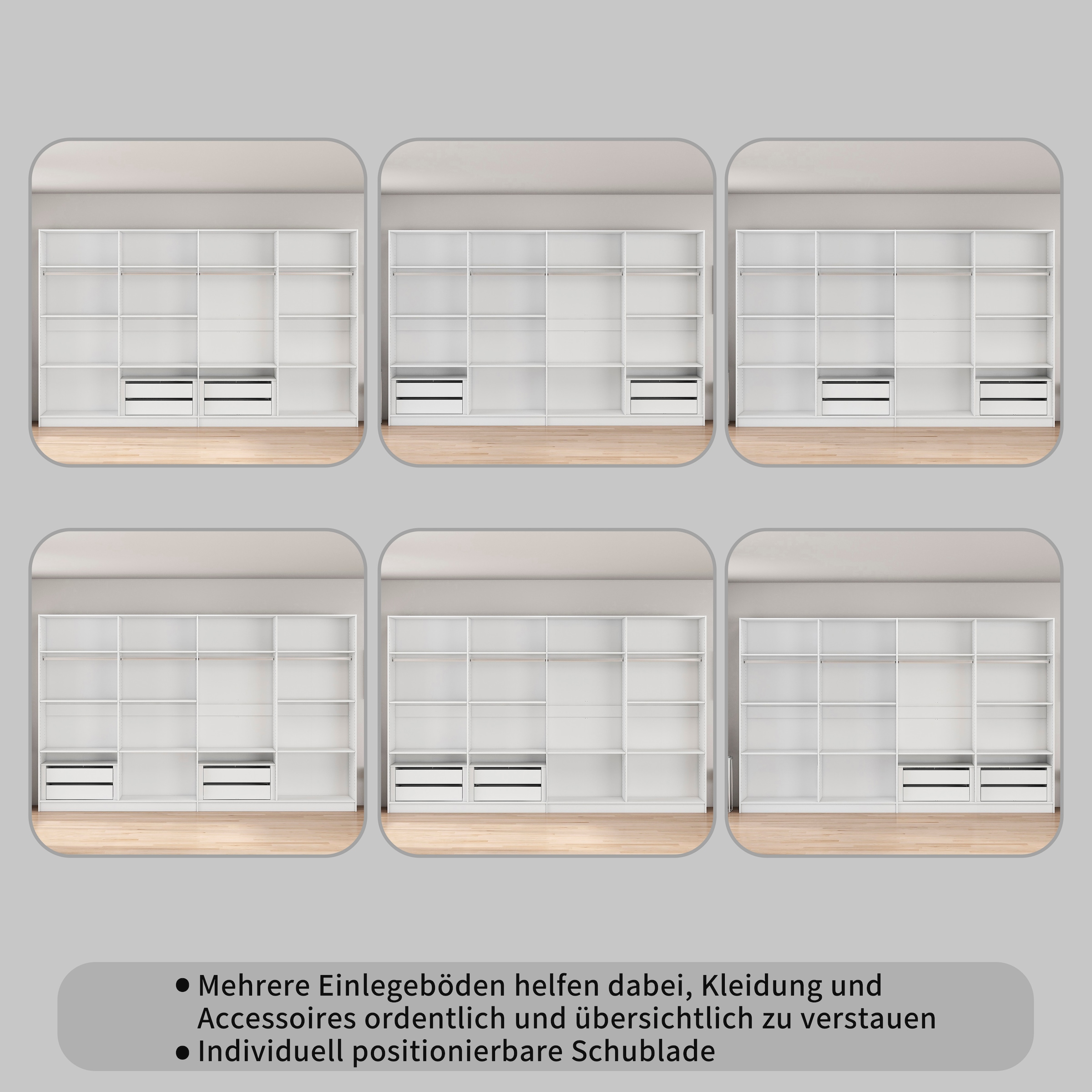 OTTO home Kleiderschrank »Annor Schlafzimmerschrank Breite 323 cm hochglanz Schrank Garderobe« Drehtürenschrank mit perfekter Innenausstattung - elegante Türgriffe