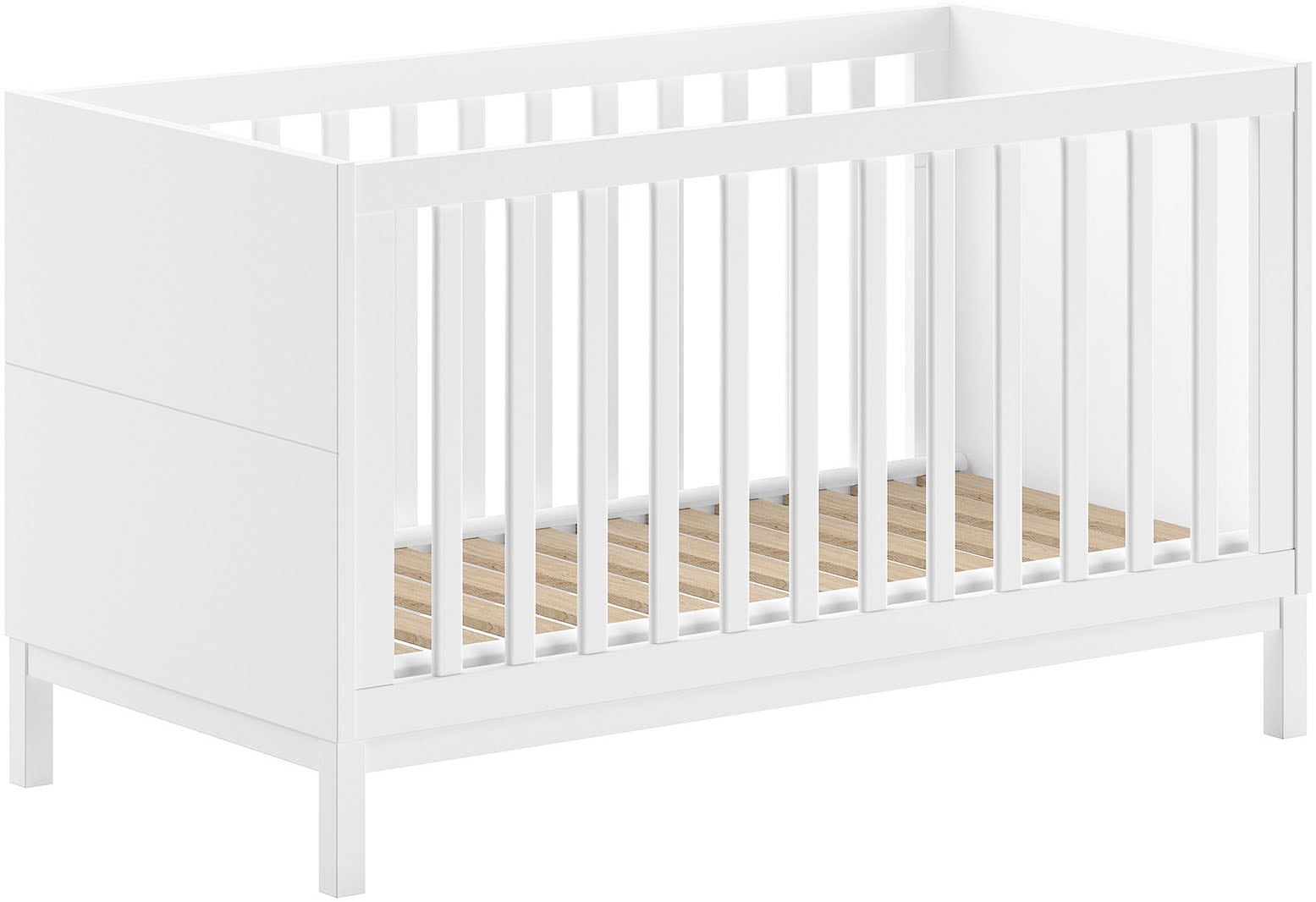 Vipack Babymöbel-Set »Set best. aus Babybett 70/140, Kommode 3 Schubladen, Wickelaufsatz«, (3 tlg.), in gradlinigem Design, pflegeleichte lackierte Oberfläche in Weiß