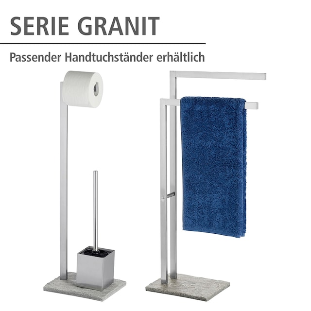 WENKO WC-Garnitur »Granit«, aus Edelstahl-Polyresin (Kunststein), Edelstahl  rostfrei bestellen | BAUR