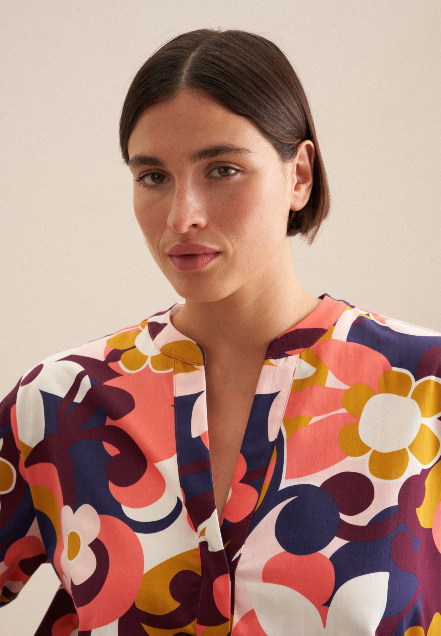 Thumbnail - seidensticker Klassische Bluse "Schwarze Rose" Tunika Floral