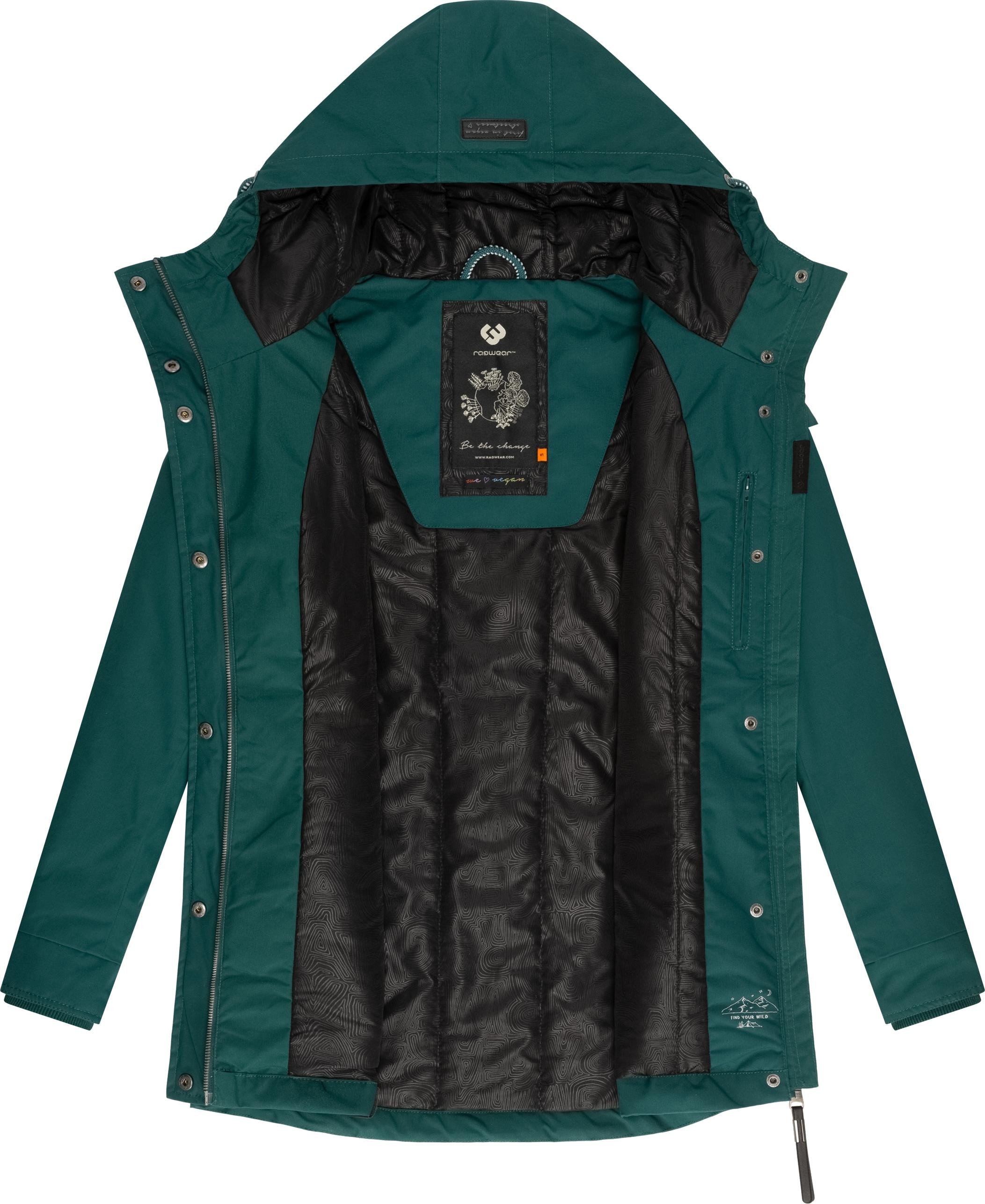 Ragwear Winterjacke »Monadis Black Label«, mit Kapuze, stylischer Winterparka für die kalte Jahreszeit