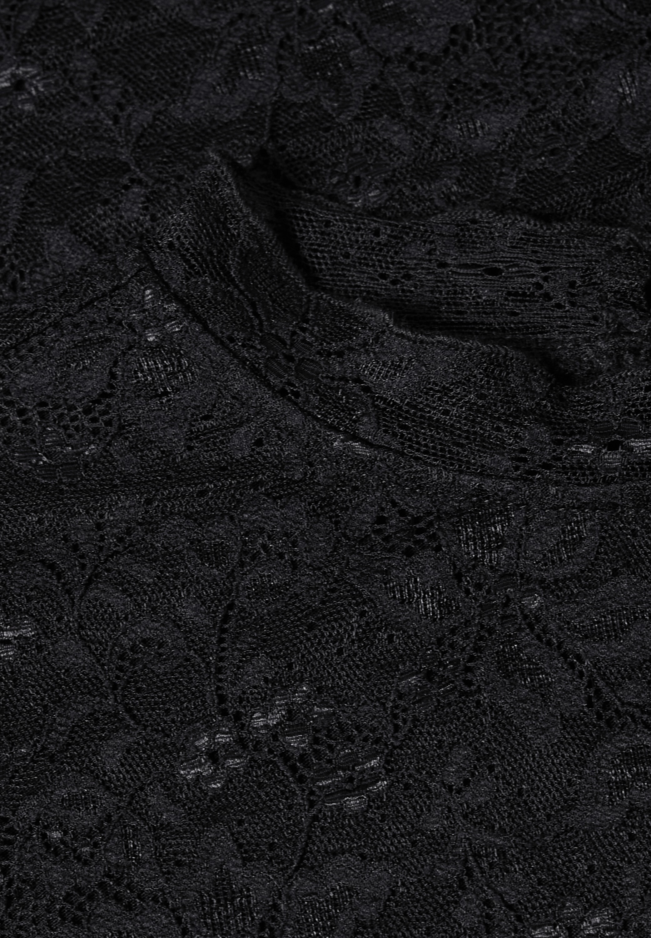 STREET ONE Spitzenshirt aus elastischer Spitze, unifarben